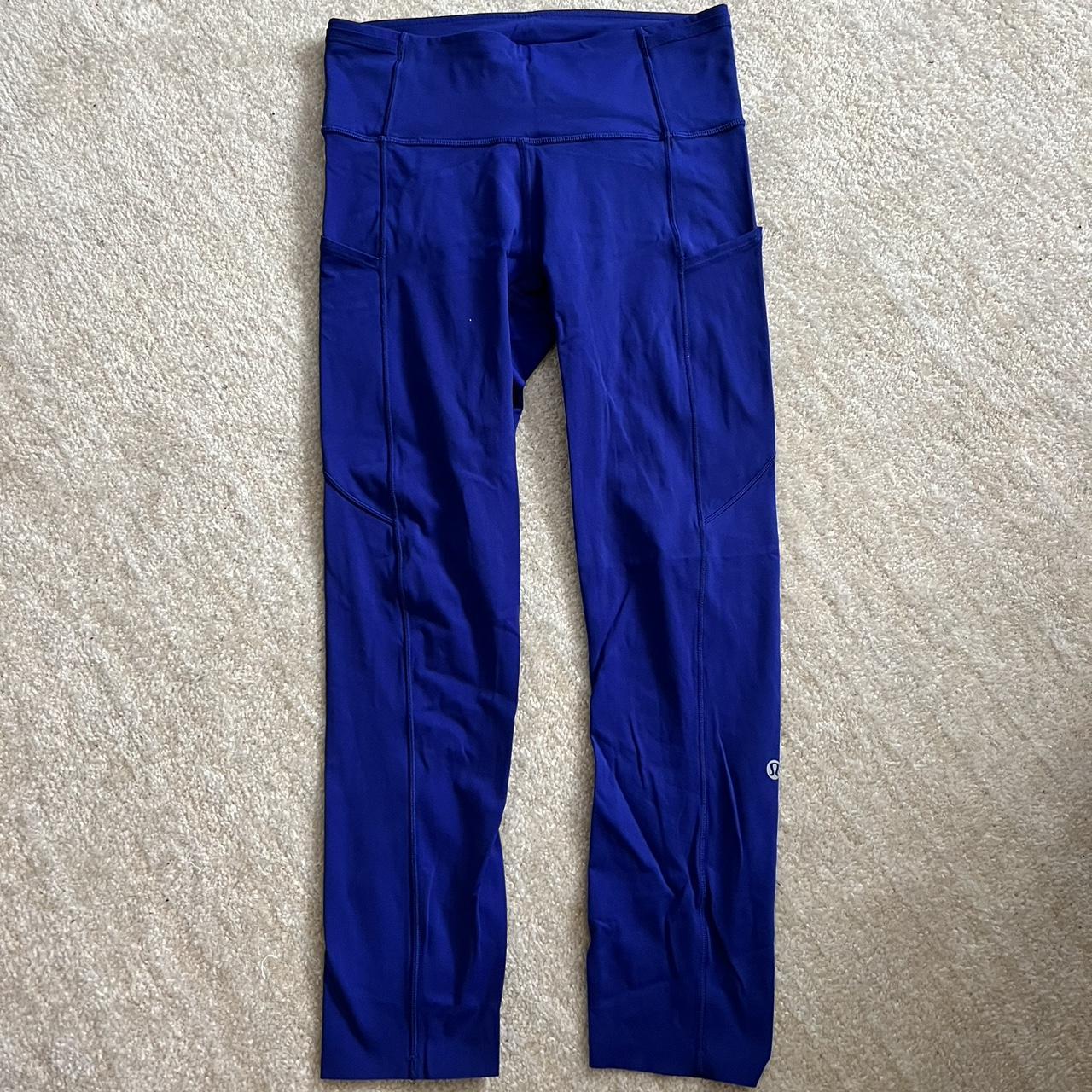 Lululemon sz 6 blue leggings Has phone pockets and... - Depop