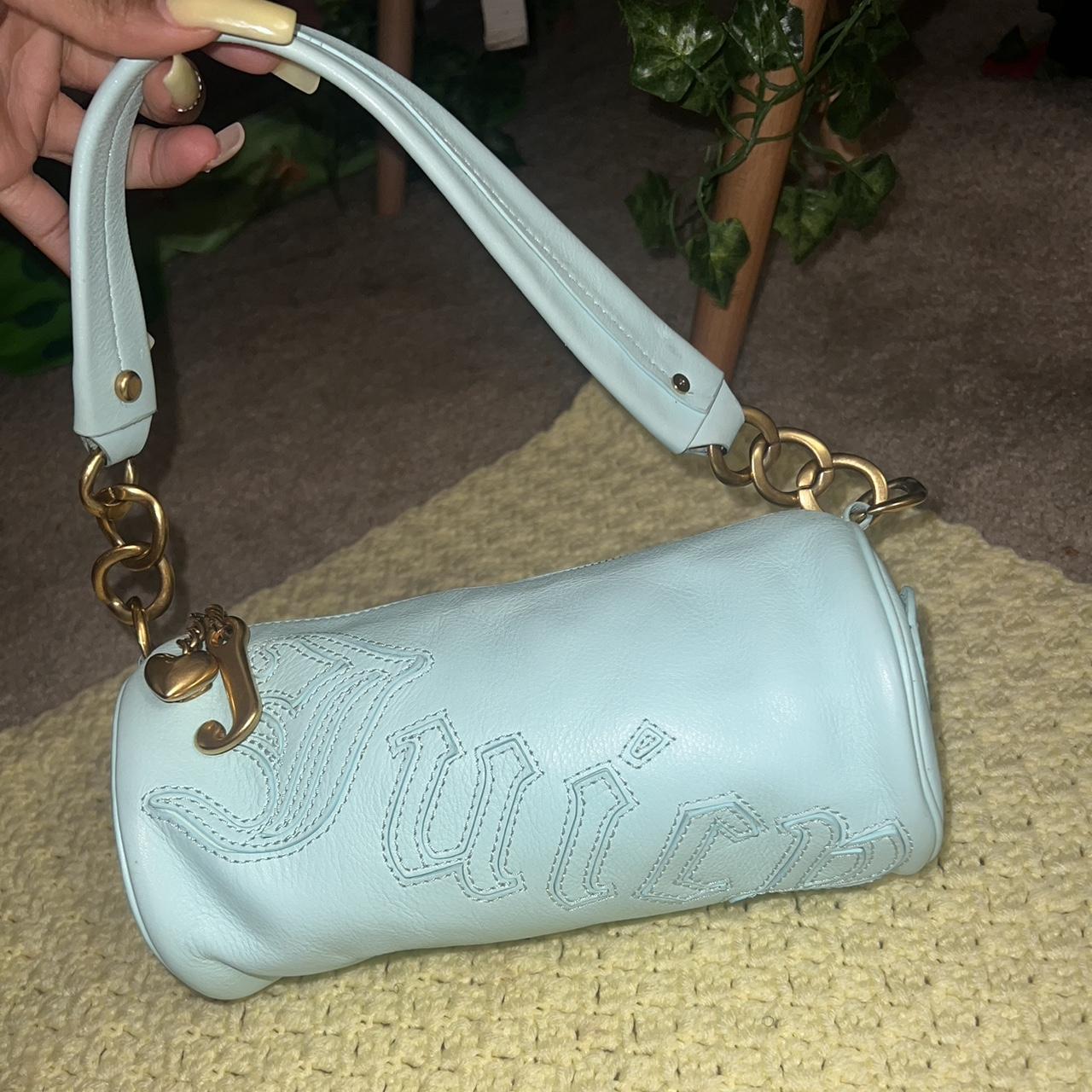 LEATHER light blue juicy couture barrel purse. Great... Depop