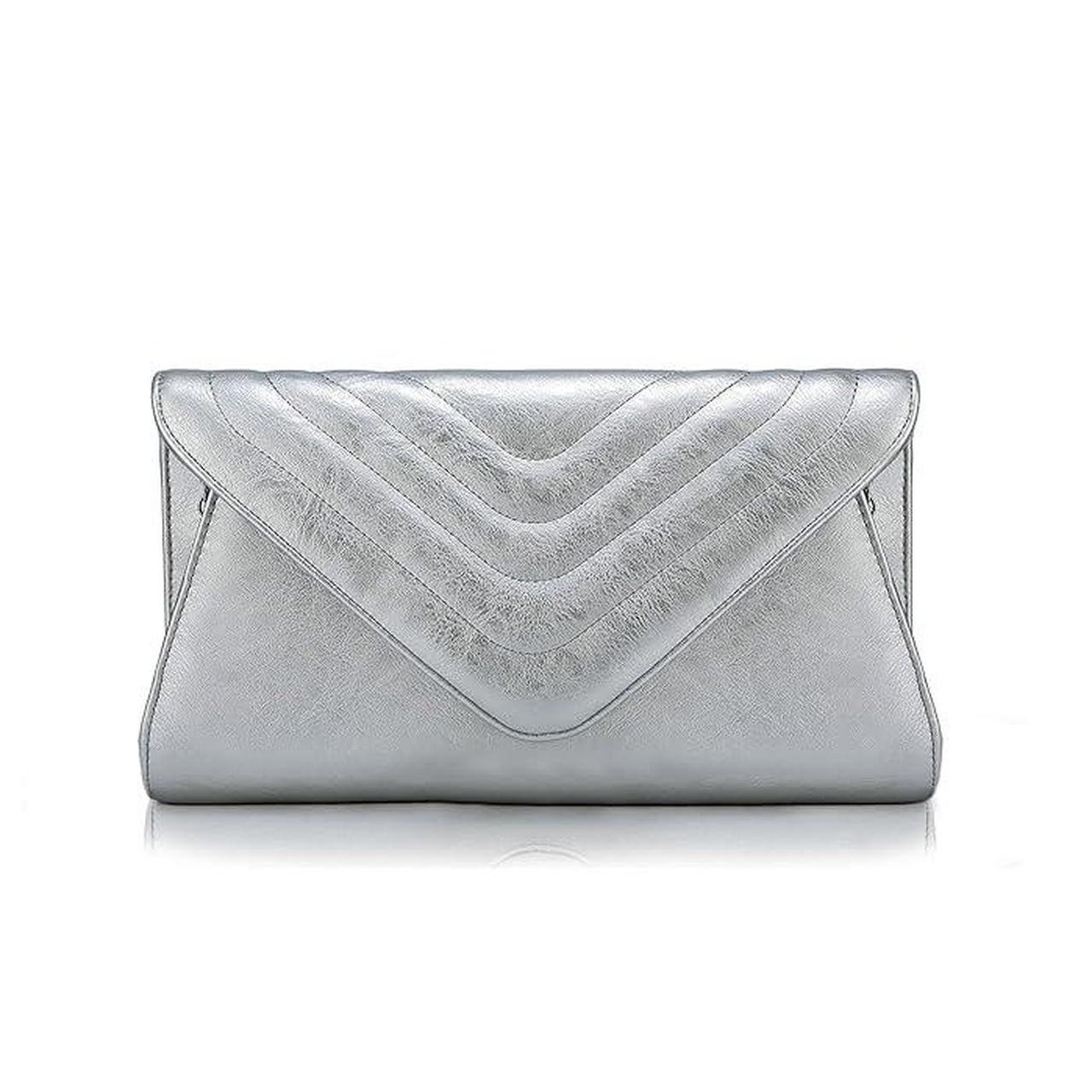 Large silver envelope clutch bag best sale