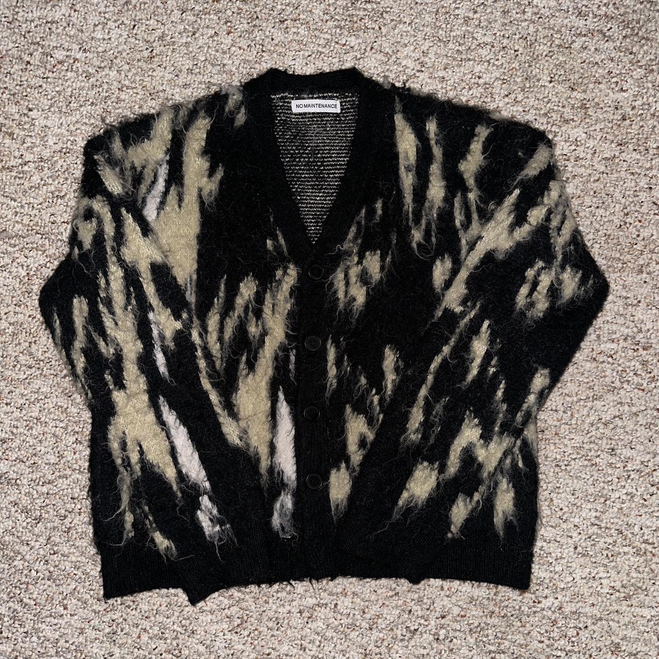 No Maintenance Shag Cardigan “Still Monochrome” | Depop