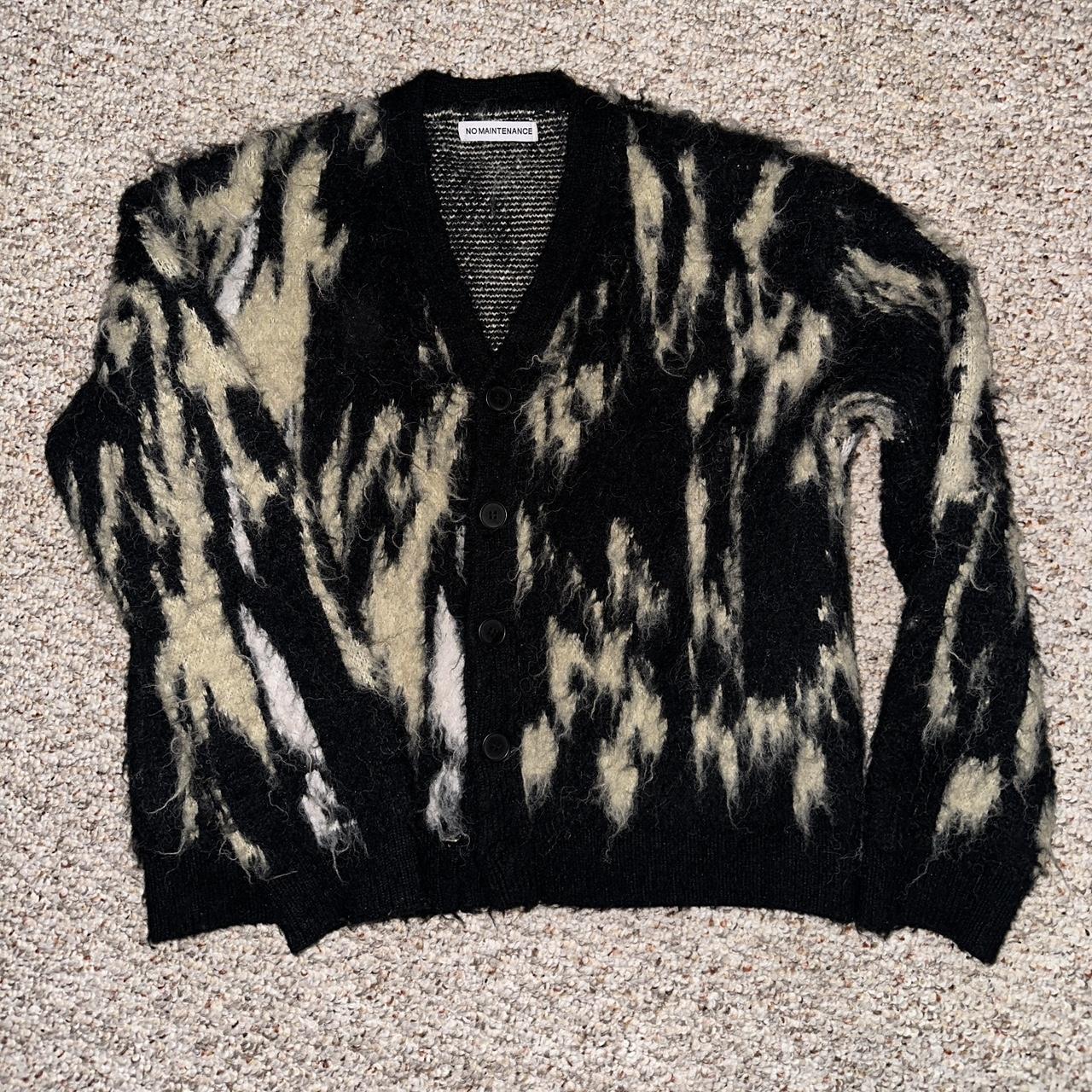 No Maintenance Shag Cardigan “Still Monochrome” | Depop