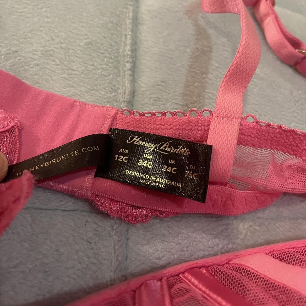 Honey Birdette Women's Pink Bra | Depop