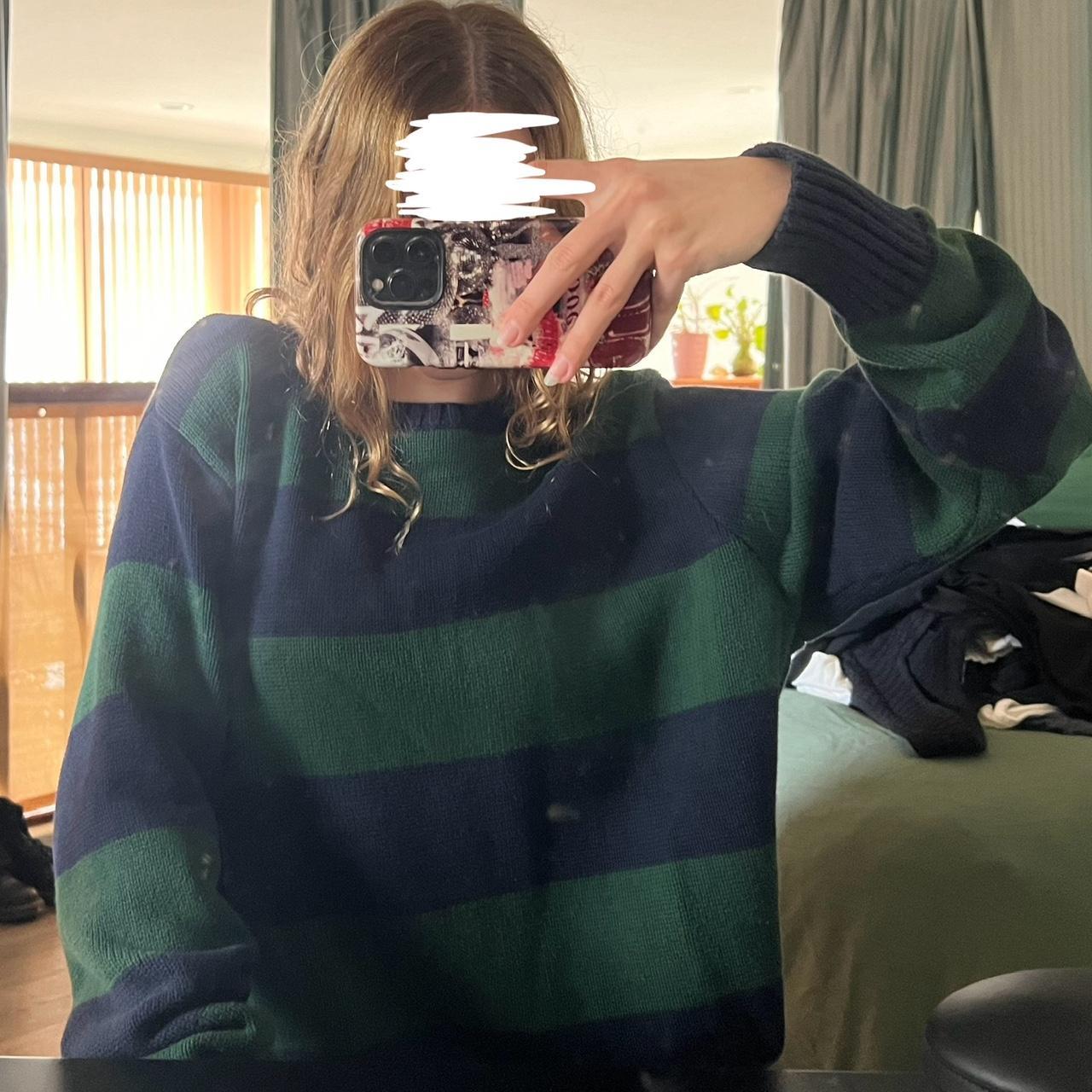 brianna striped green striped sweater brandy