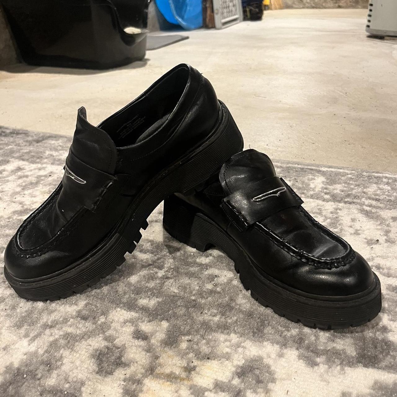 Platform black Steve Madden loafers in women’s size... - Depop