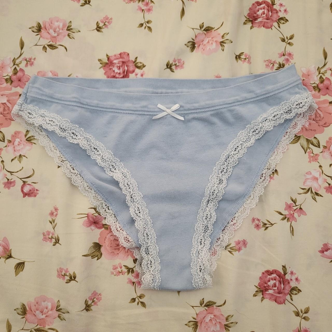 BRANDY MELVILLE lace trim cotton underwear in "light... Depop