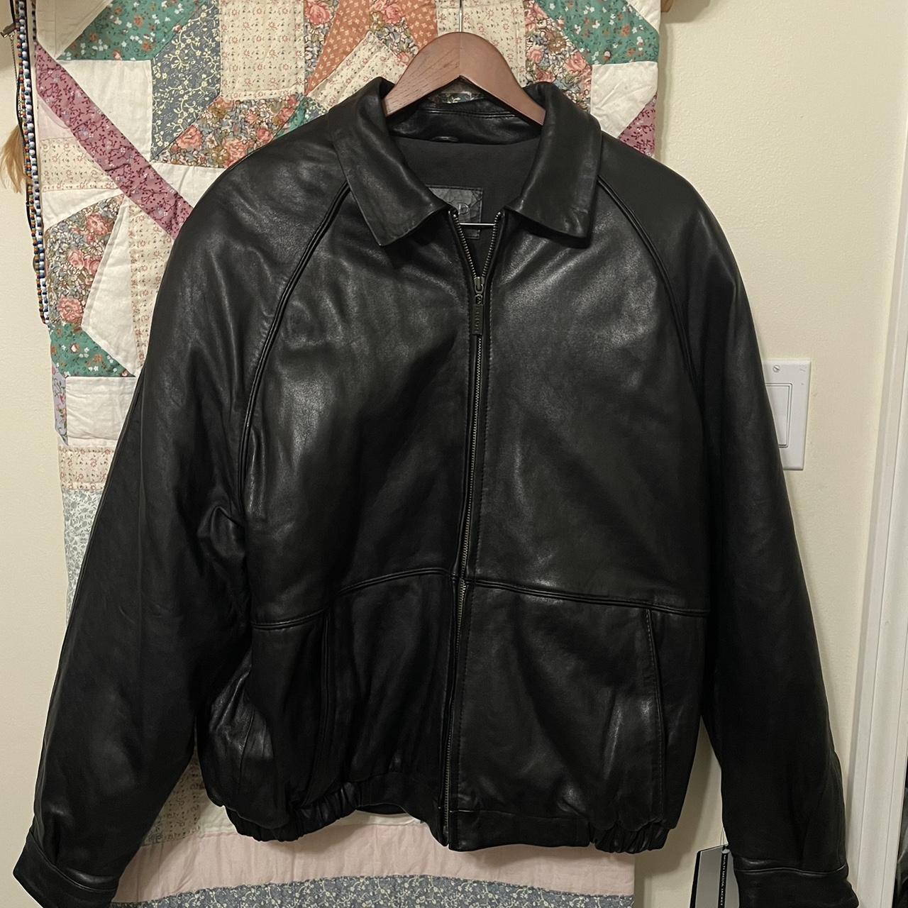 Izod genuine leather bomber clearance jacket