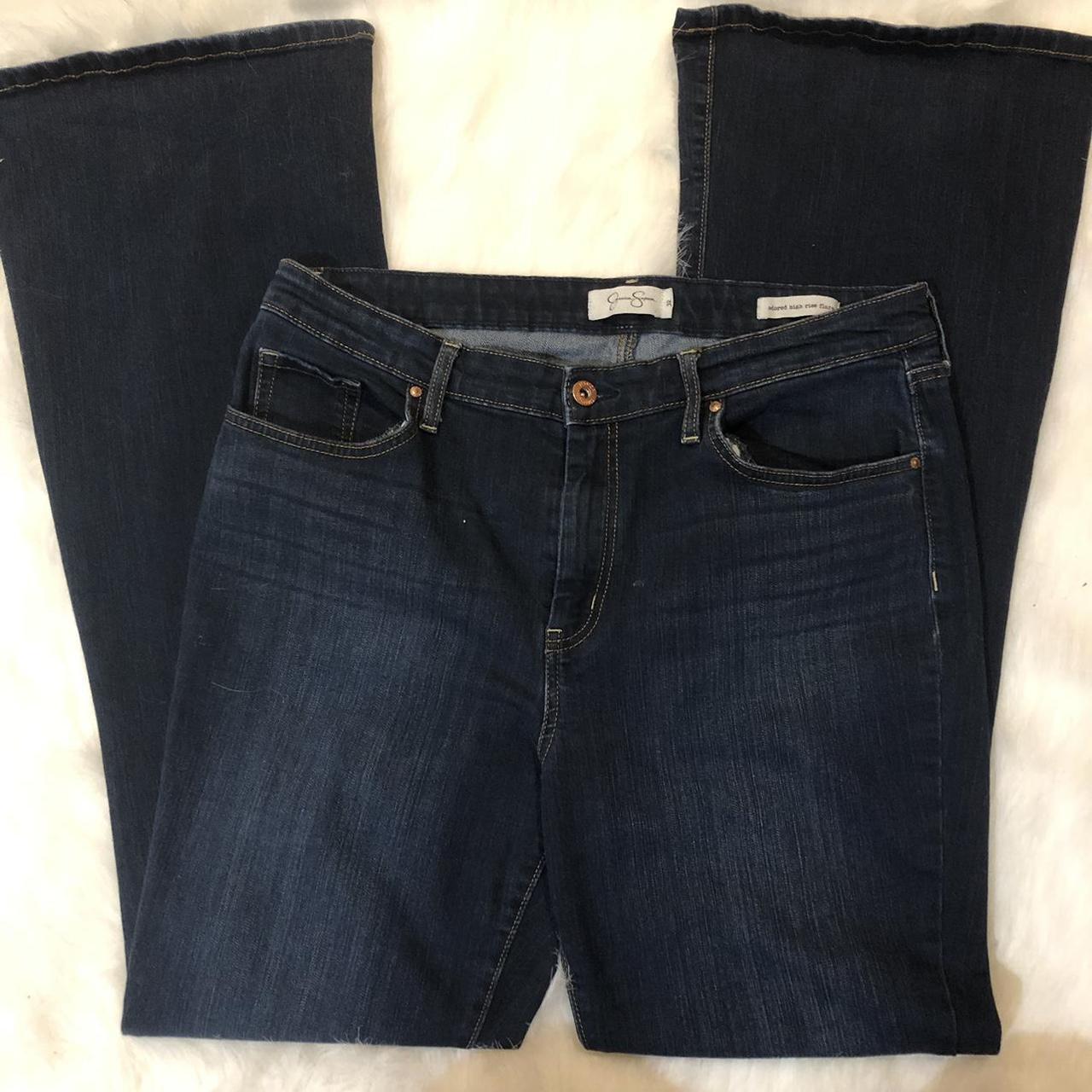 Jessica Simpson Women's Navy and Blue Jeans | Depop