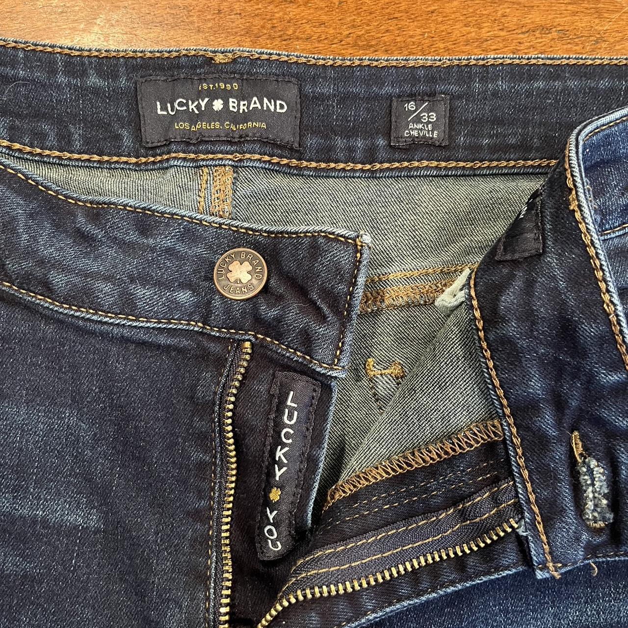 Lucky Brand dark blue jeans 16 23 ankle Depop