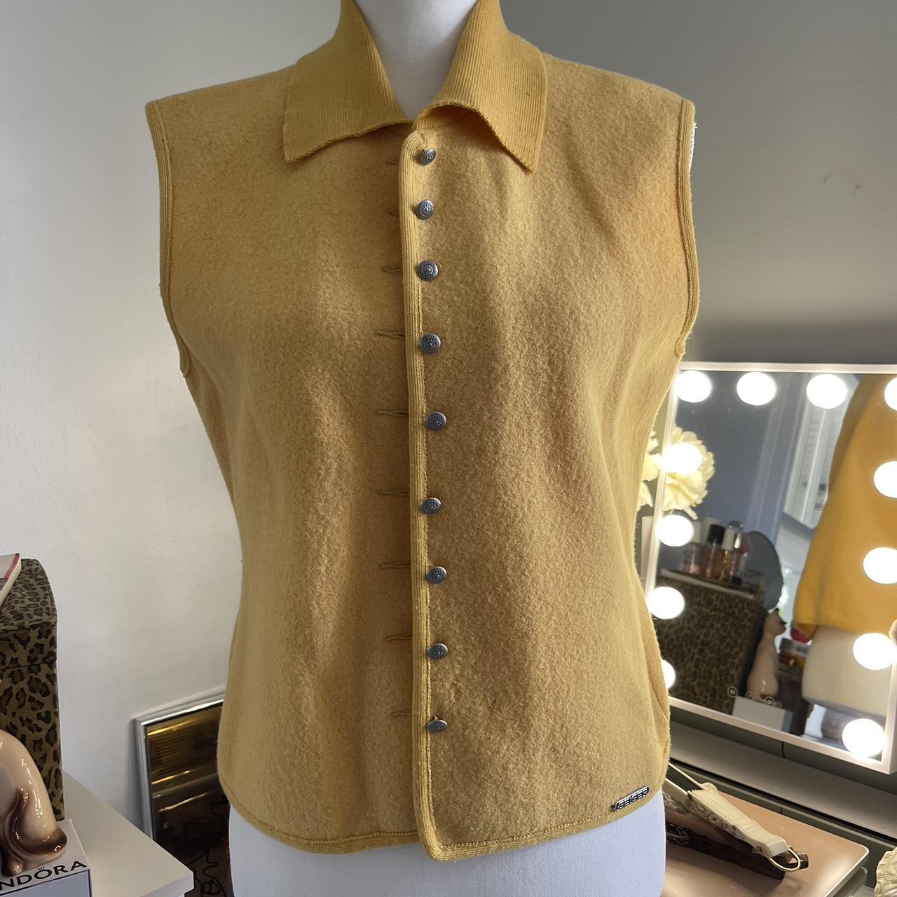 vintage mustard yellow vest made in austria size