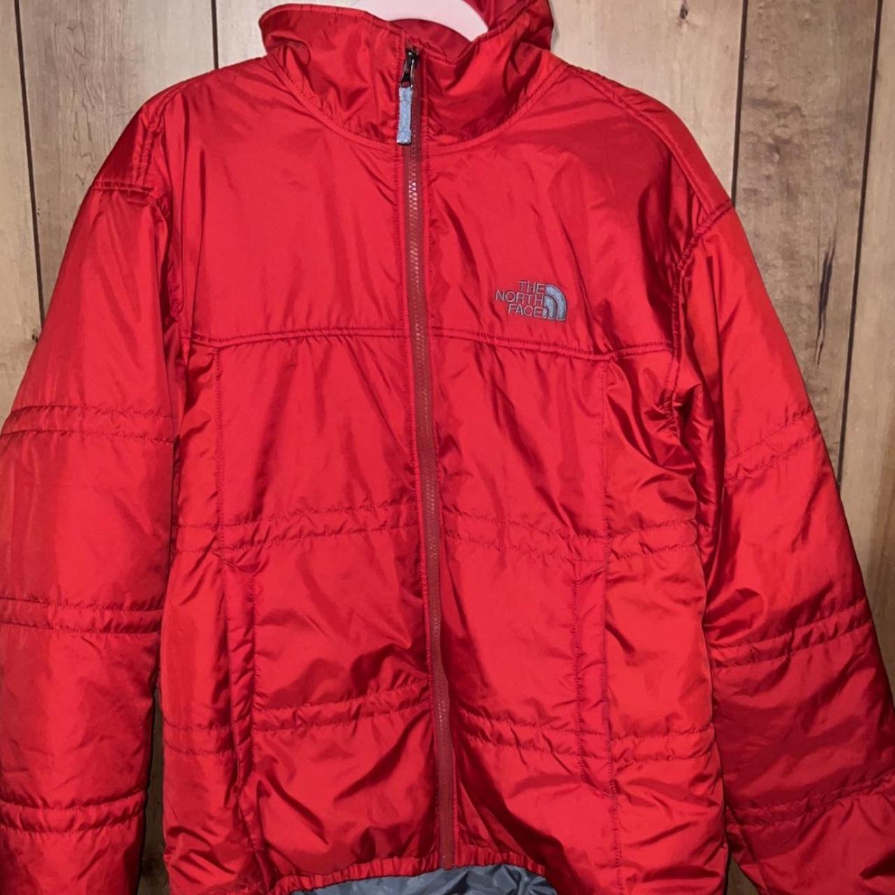 North Face puffer jacket it. Looks like a bright red... - Depop