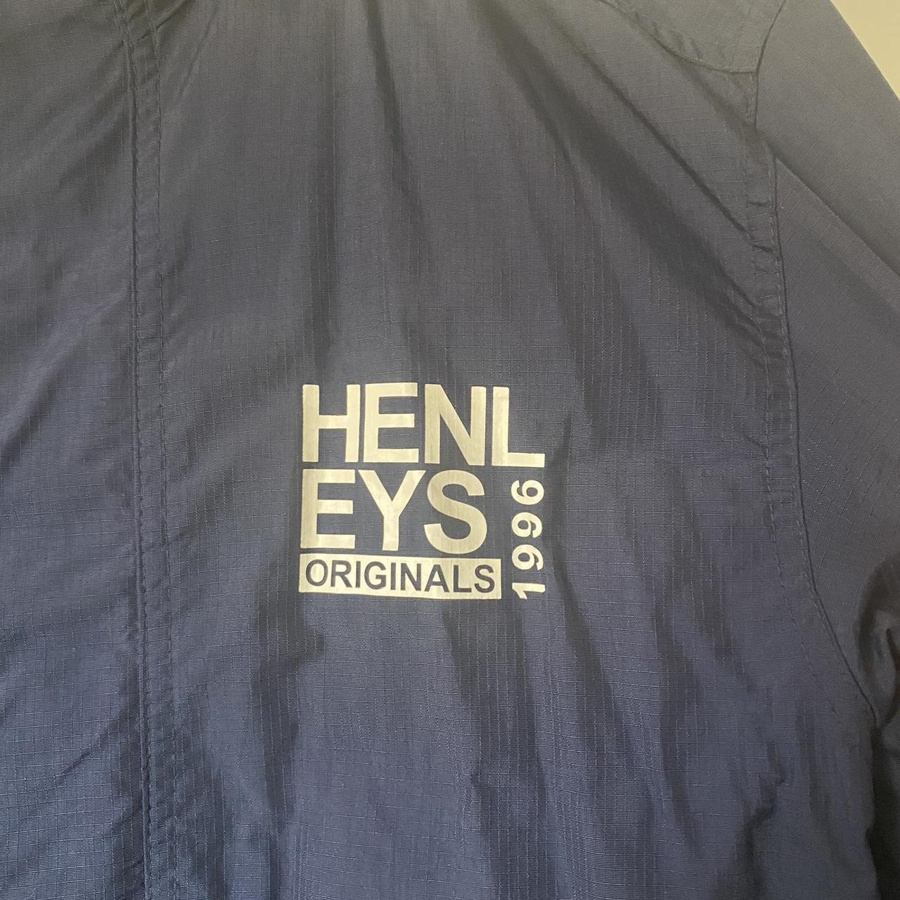 Mens Navy Henleys rain coat. Water proof and made to... Depop