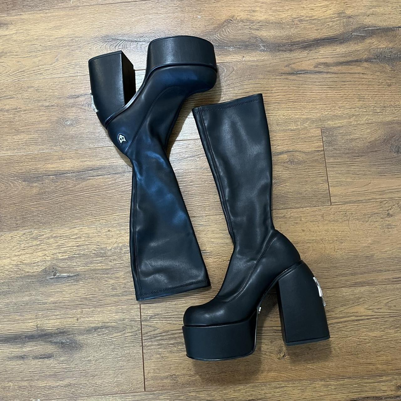 Naked Wolfe Spice Black Stretch Boot Size Depop