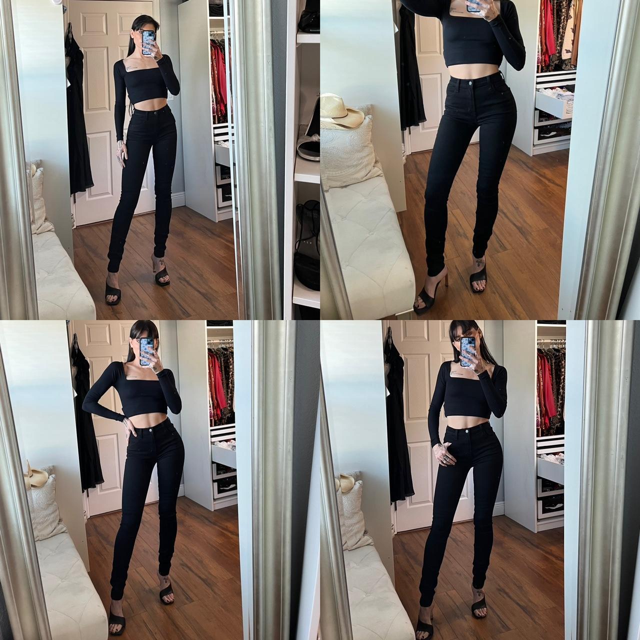 J Brand Carolina super high-rise skinny jeans in black size 26