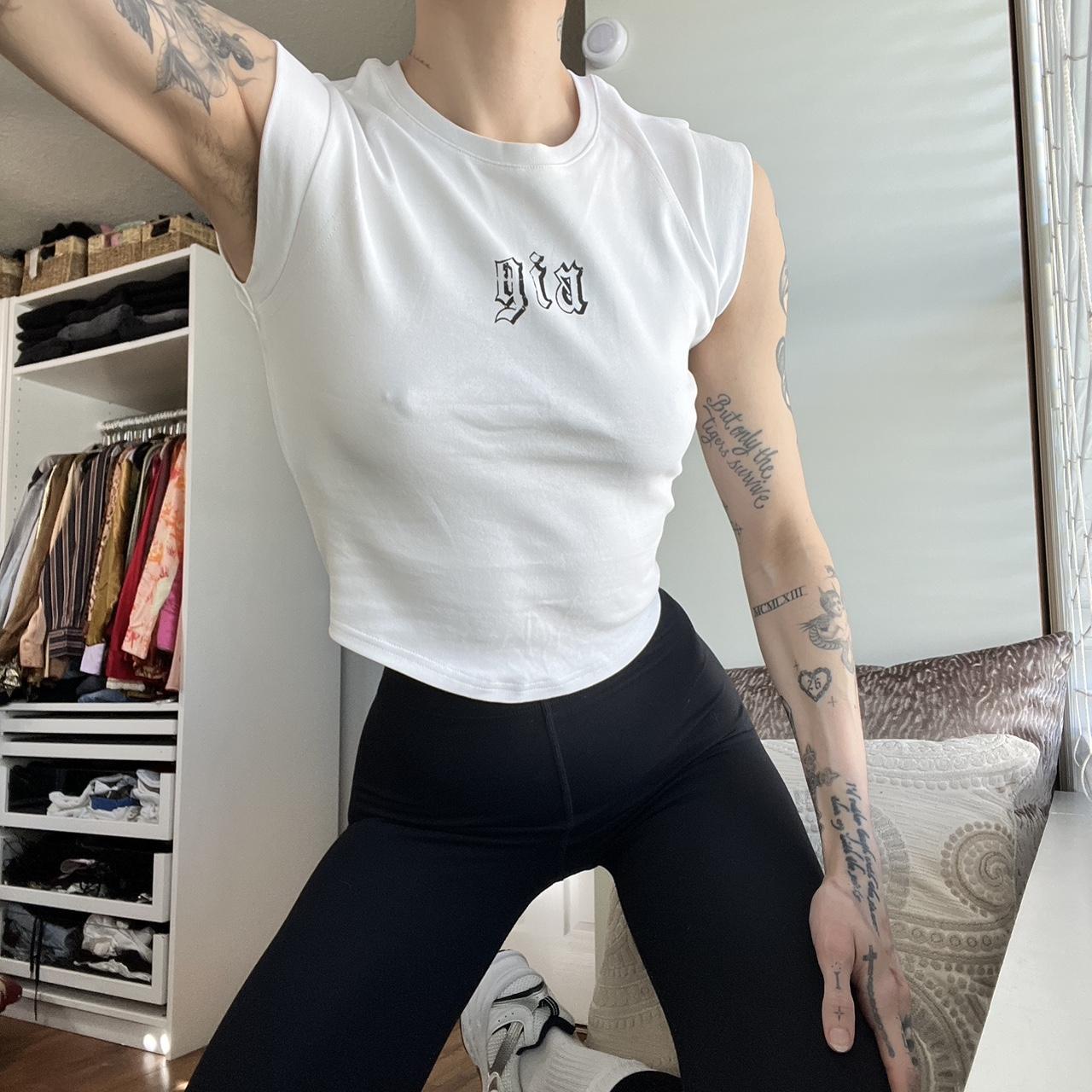 I.AM.GIA white Gia shirt. Size XXS. Slightly capped... - Depop