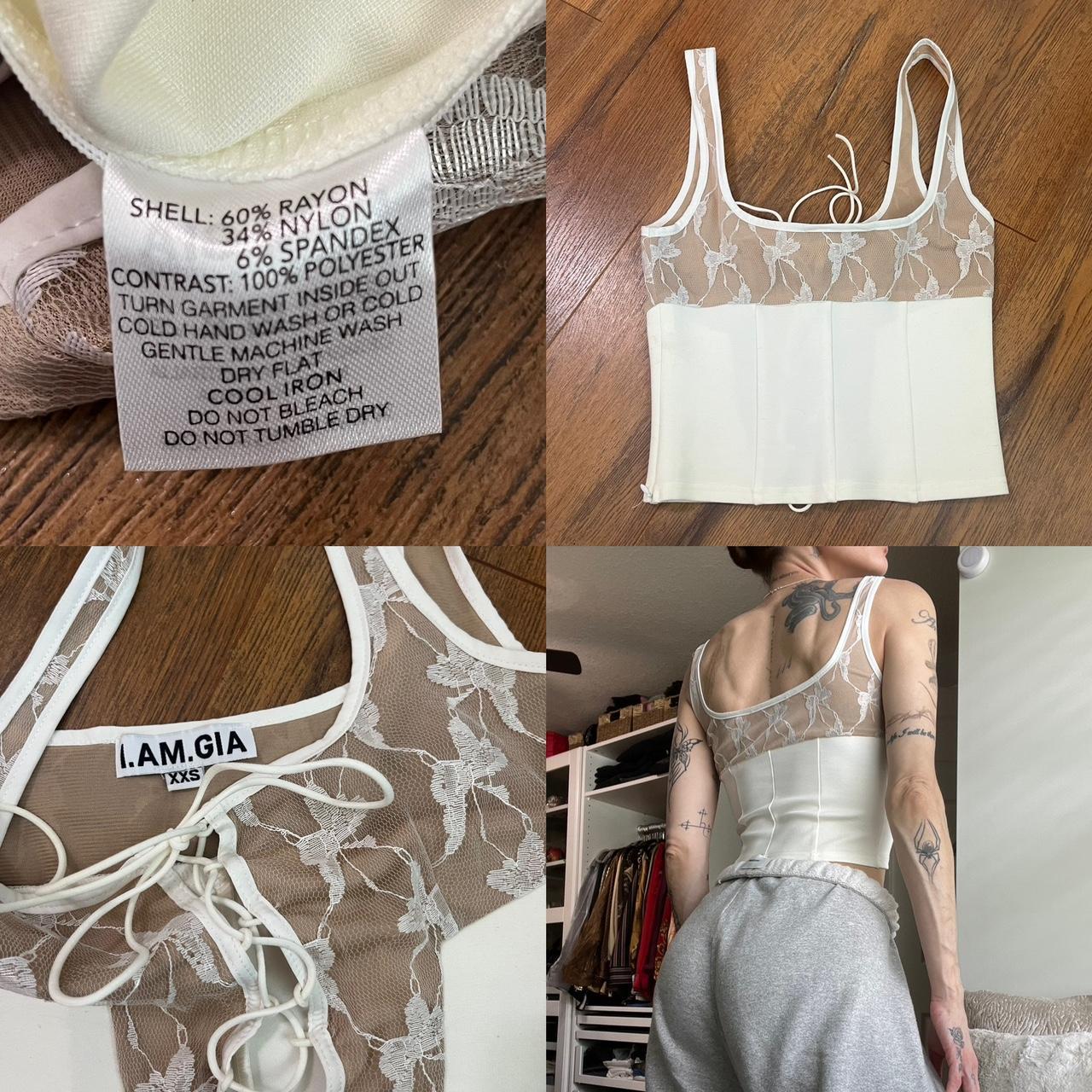 I.AM.GIA white butterfly corset top. XXS. Side zip. | Depop