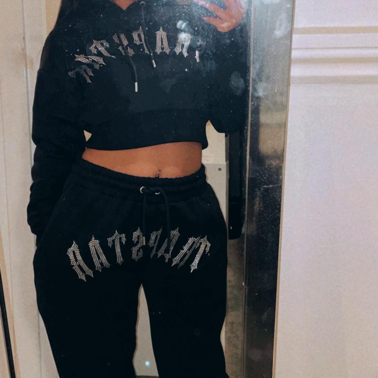 Black trapstar tracksuit xs Depop