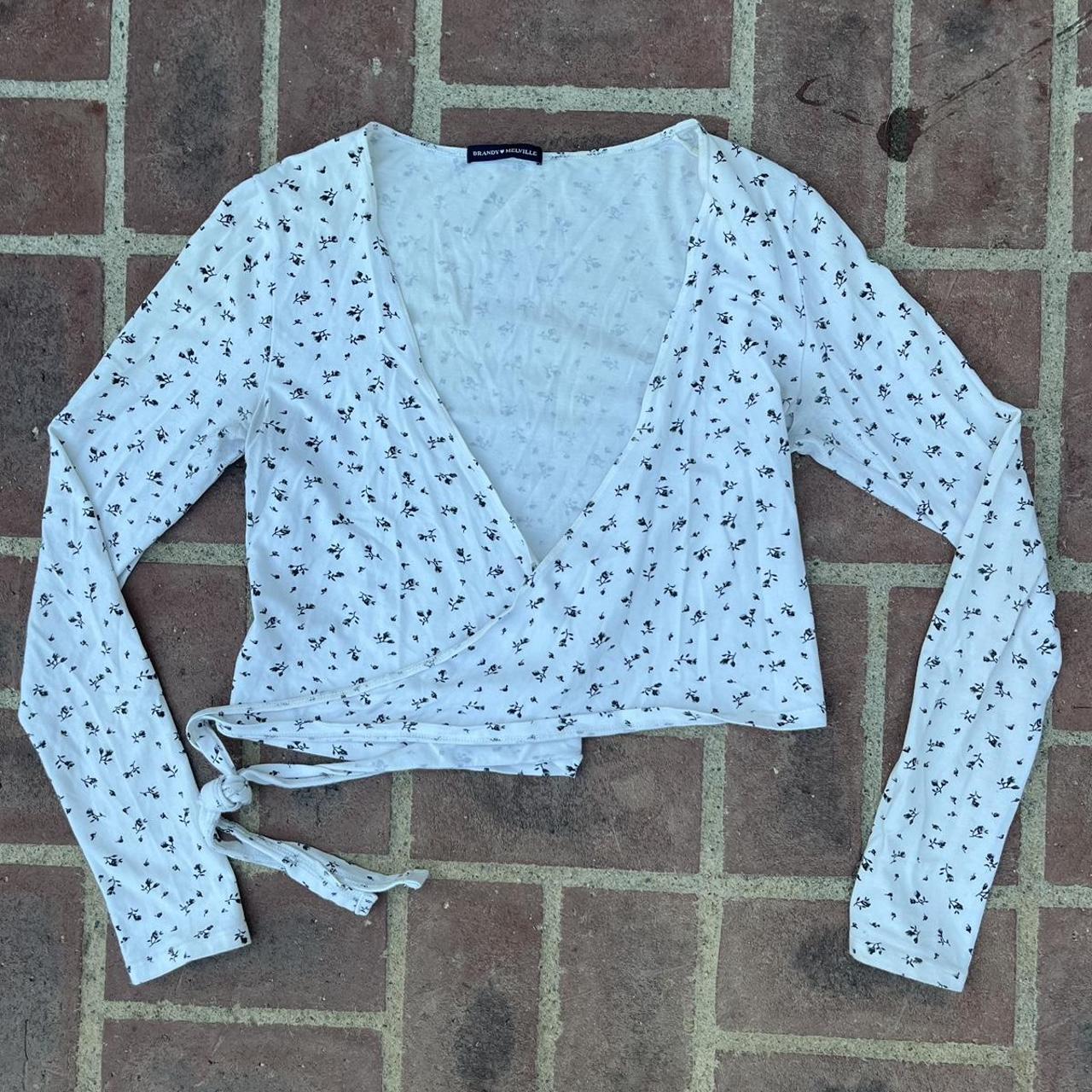 BRANDY MELVILLE FLORAL LONG SLEEVE one size signs of... Depop