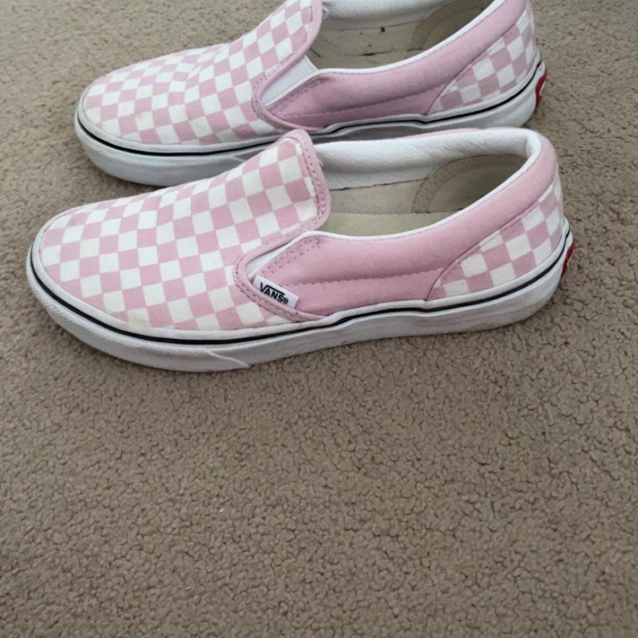 Yellow Checkered Slip On Vans Size 7.5 Once Worn A - Depop