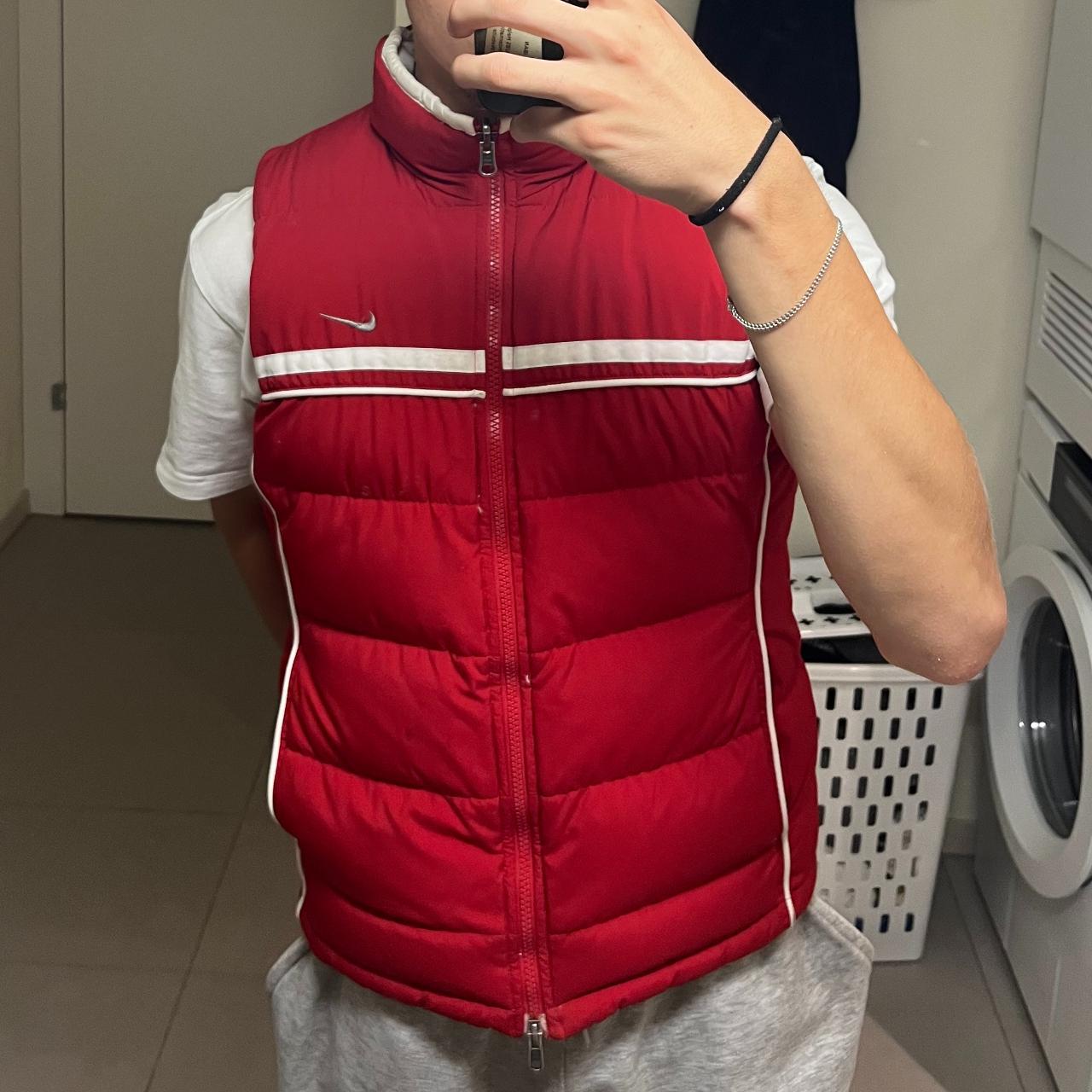 red and white nike vest