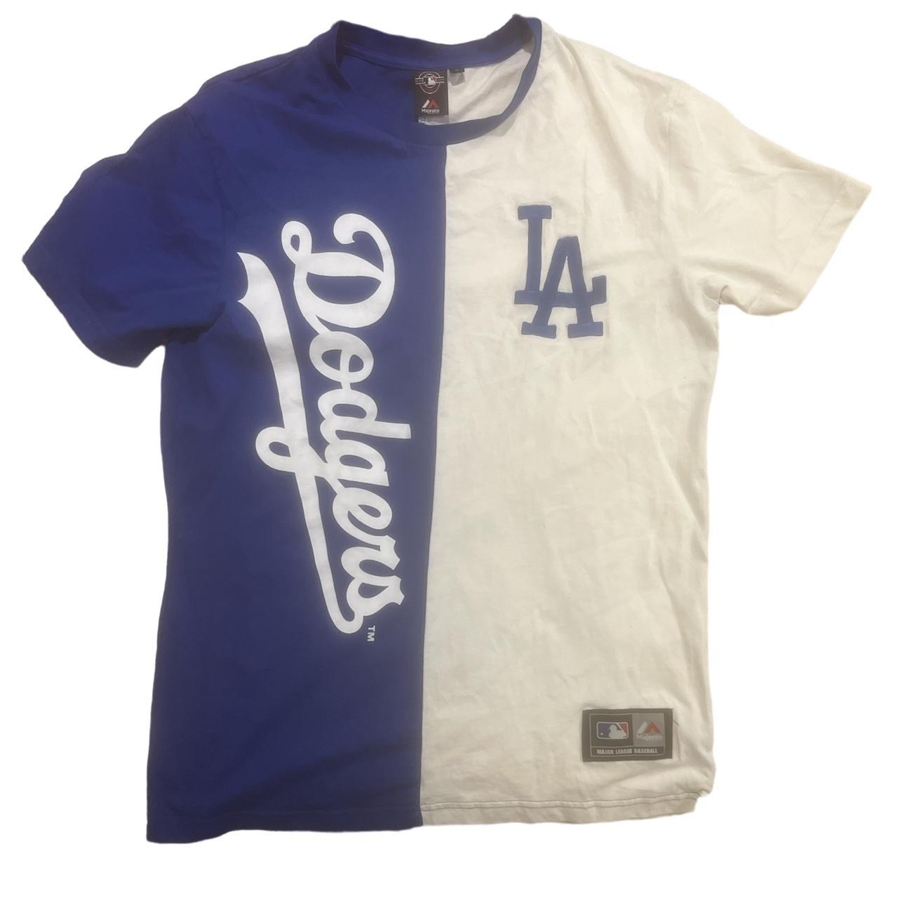 LA dodgers half and half shirt large baseball mlb... Depop