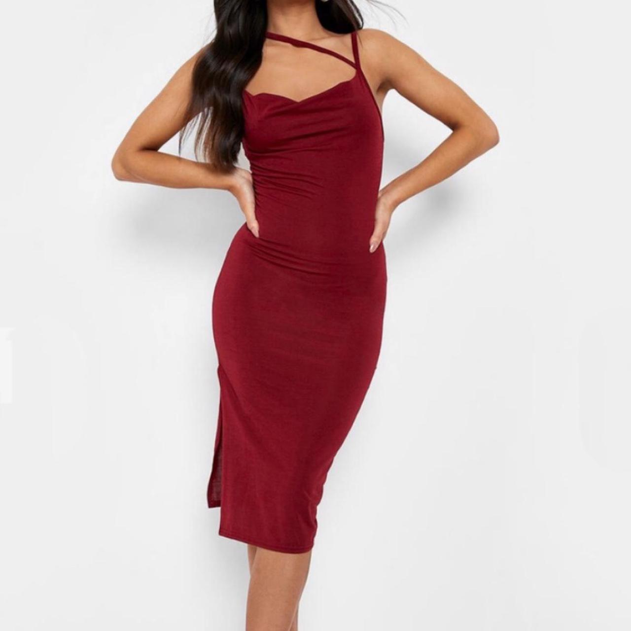 Burgundy bodycon orders midi dress