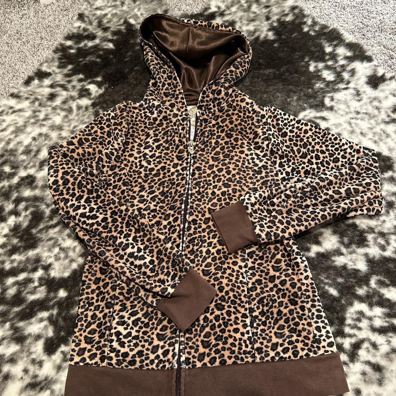 Leopard print zip up Velvet material Reminds me of... - Depop