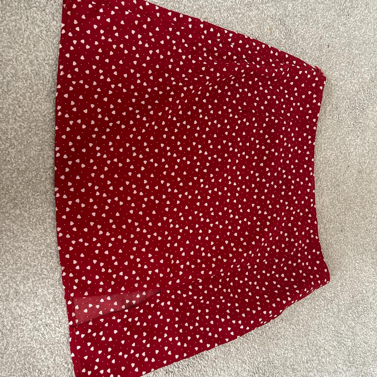 SHEIN Women's Red and White Skirt | Depop