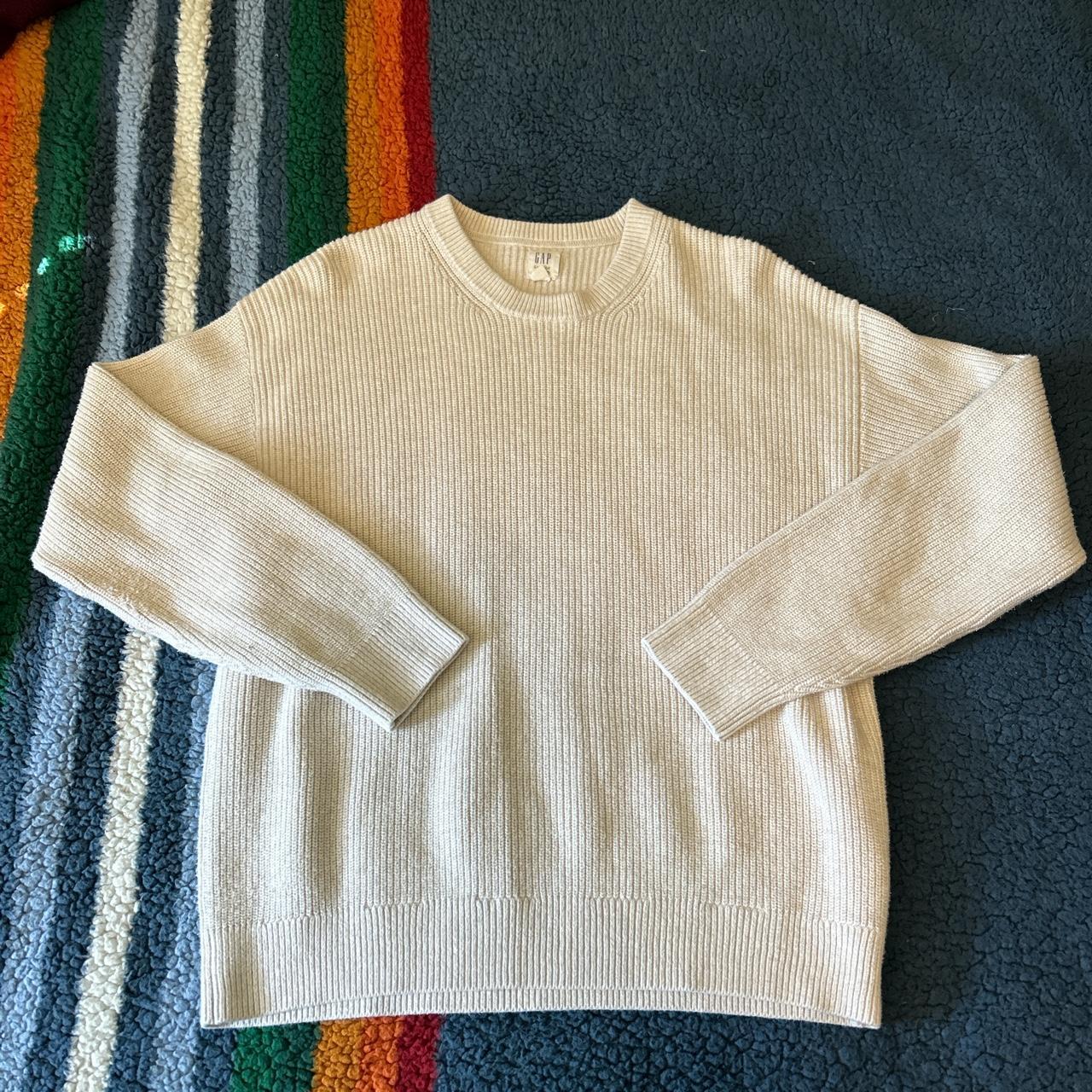 Gap cream sweater very sick sweater size large Runs... - Depop