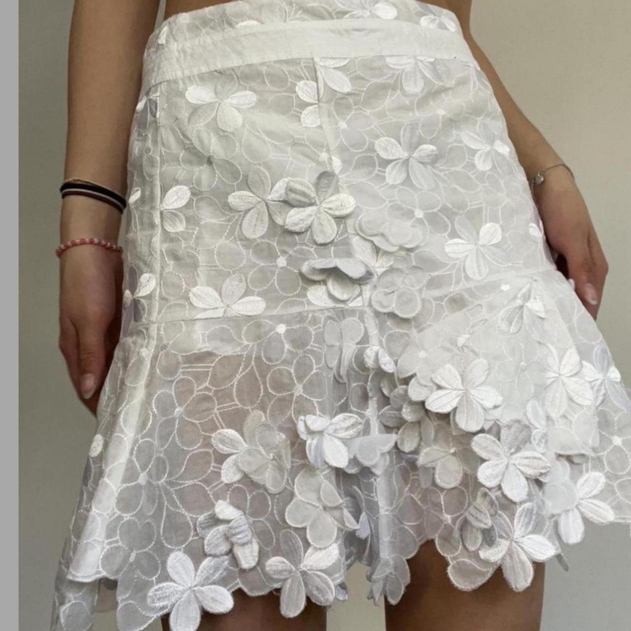 NEW karen millen white floral skirt deadstock BRAND... Depop