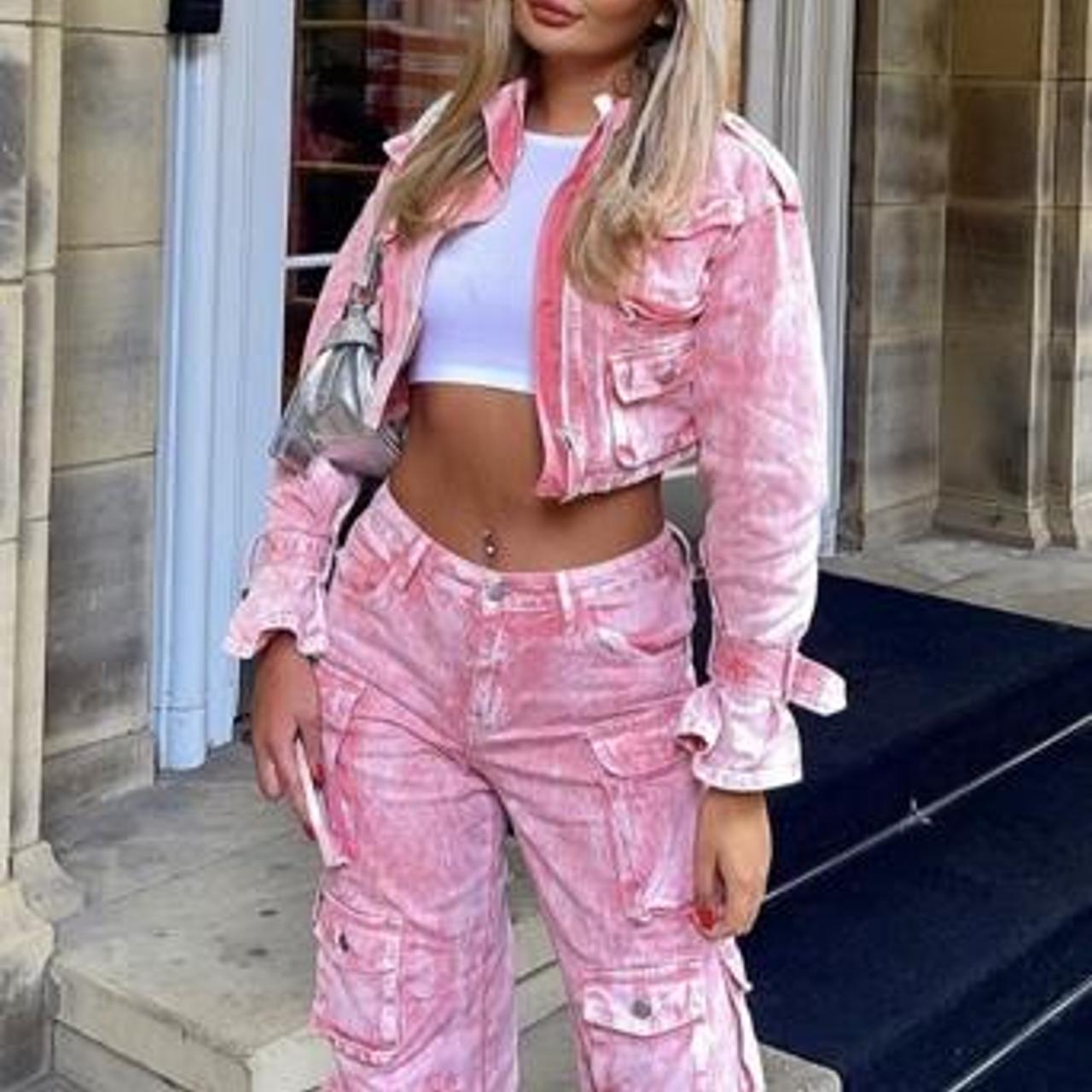 Fashion nova cargo jacket and jeans Co ord Depop