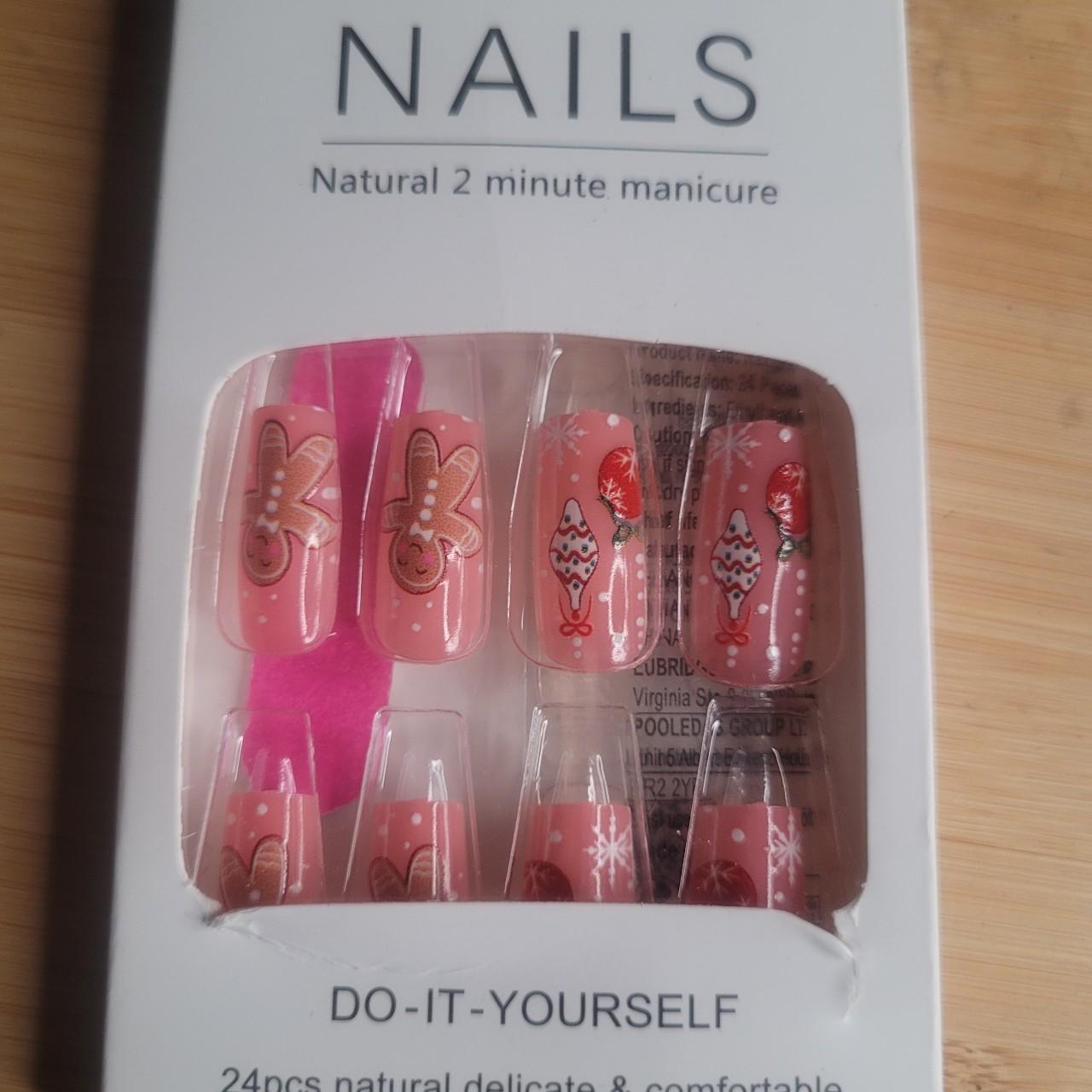 NEW Nails Do It Yourself Nails- 24 pcs - Pink w Butterfly Tip W18 | eBay