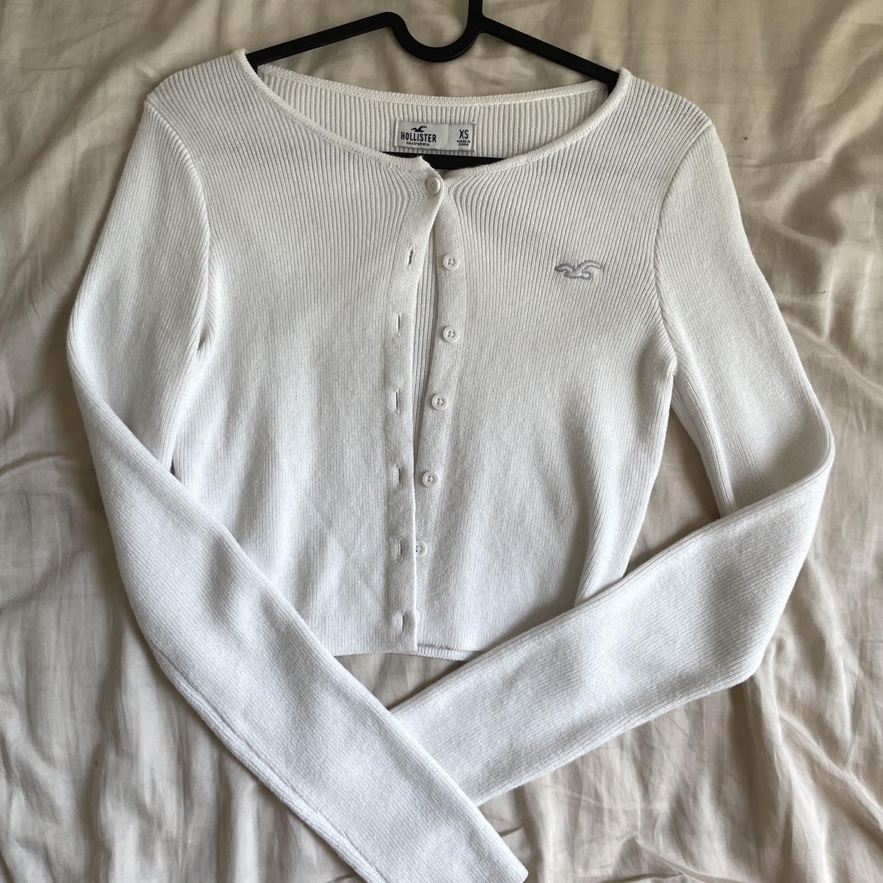 Hollister Co. White Cardigan Sweaters
