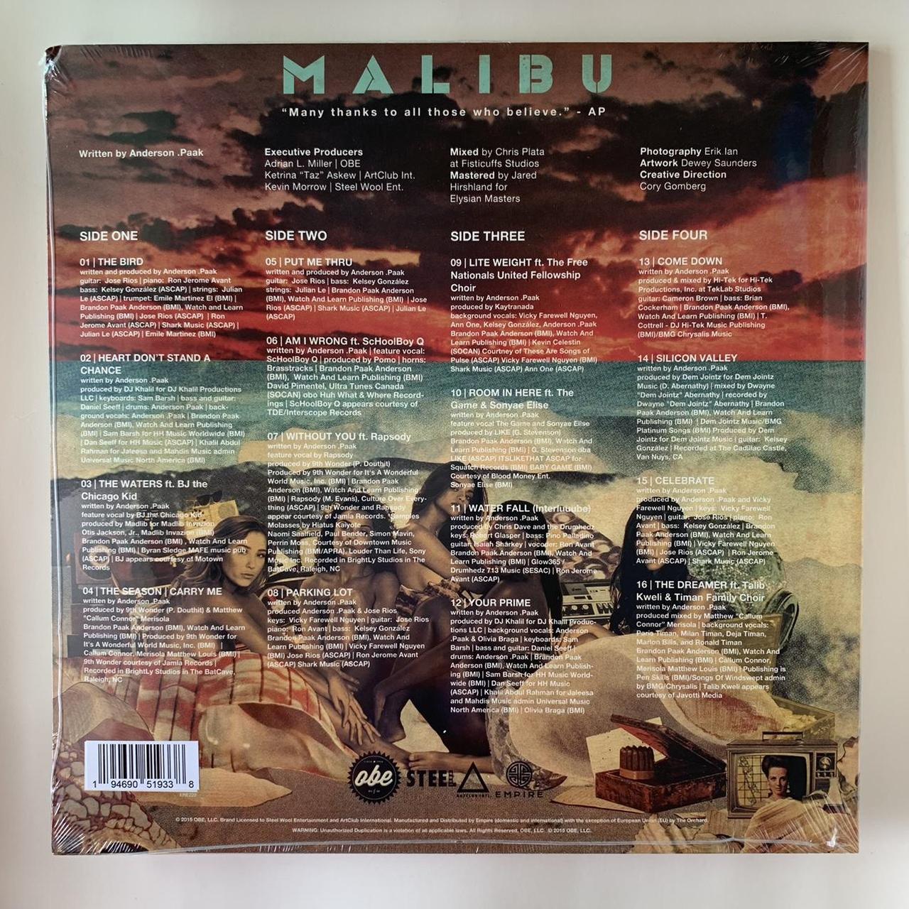 Anderson .Paak Malibu Limited outlet Edition Vinyl LP Record