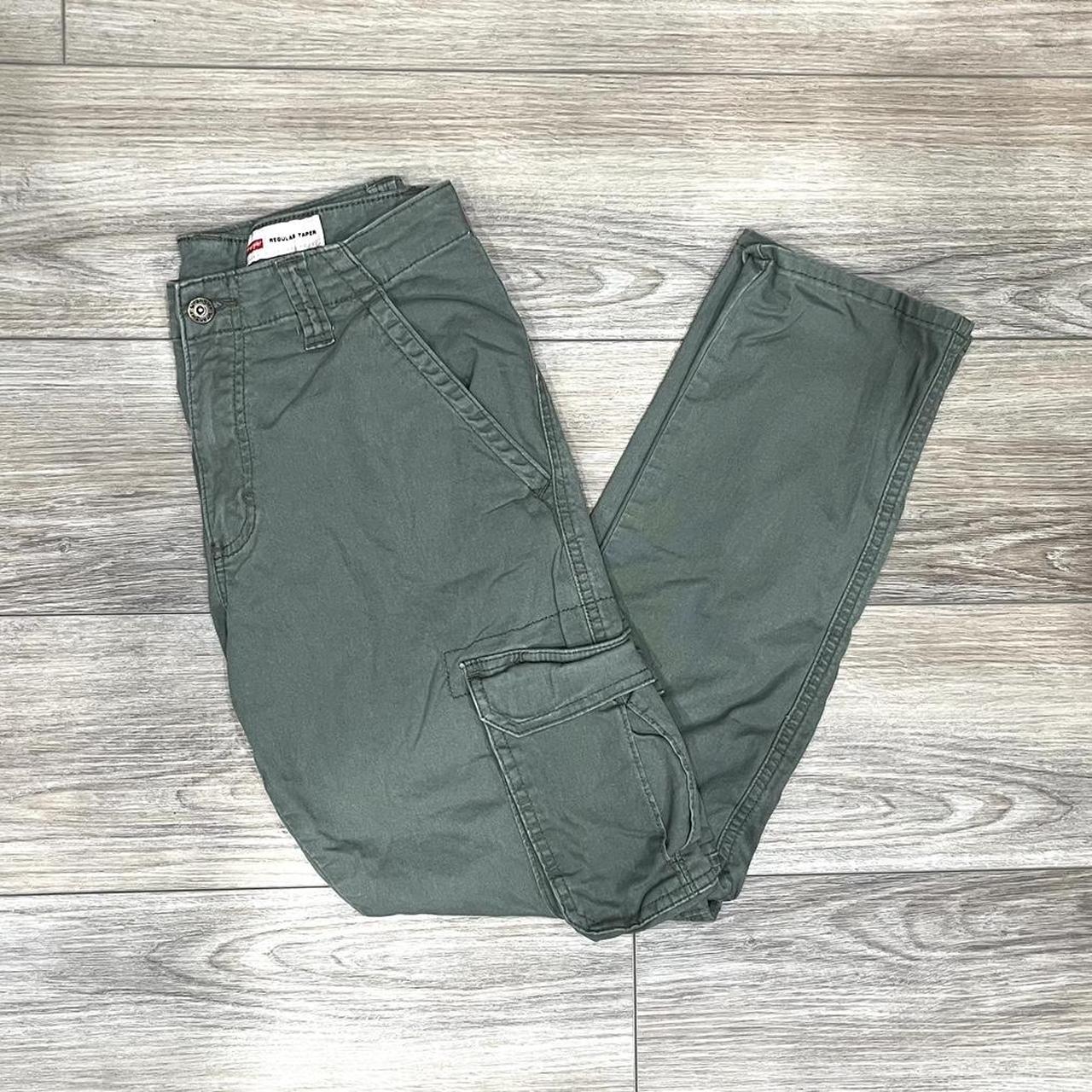 Wrangler Men's Green and Khaki Trousers | Depop