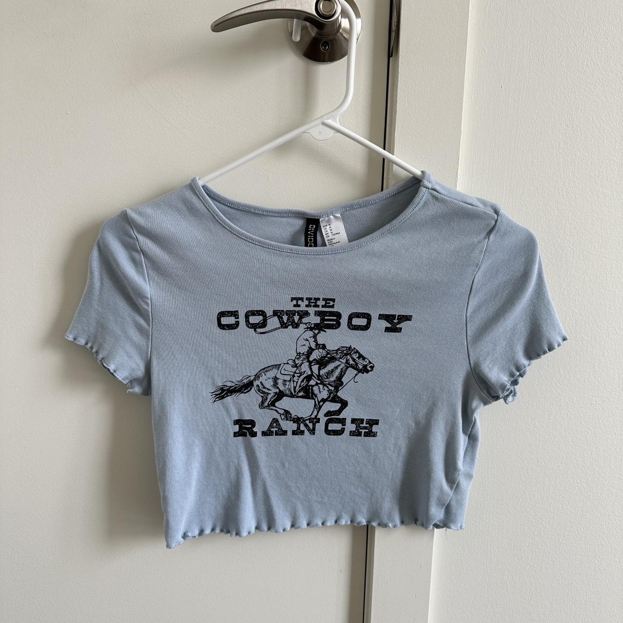 Cropped top - Light blue/The Cowboy Ranch - Ladies