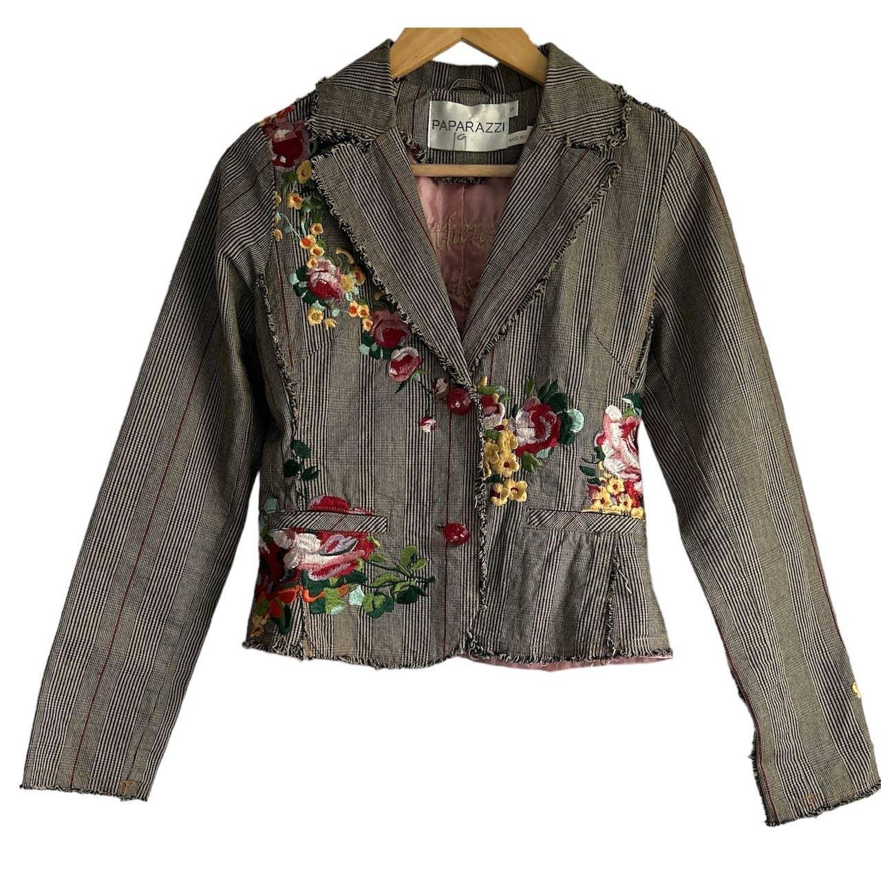 Paparazzi shops By Biz Floral Embroidered Boho Bohemian Coat Green Large