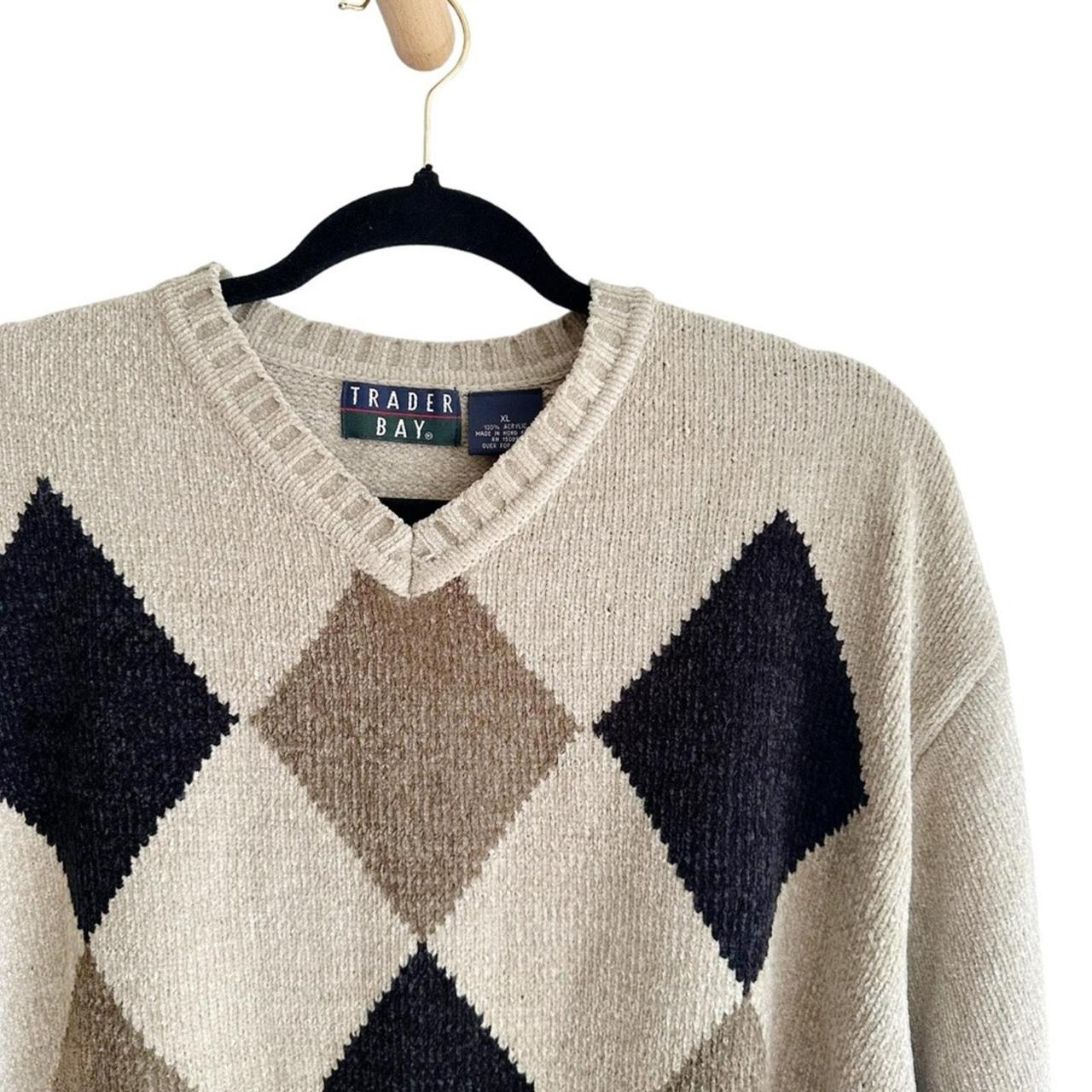 Vintage Trader Bay cream online argyle grandpa sweater