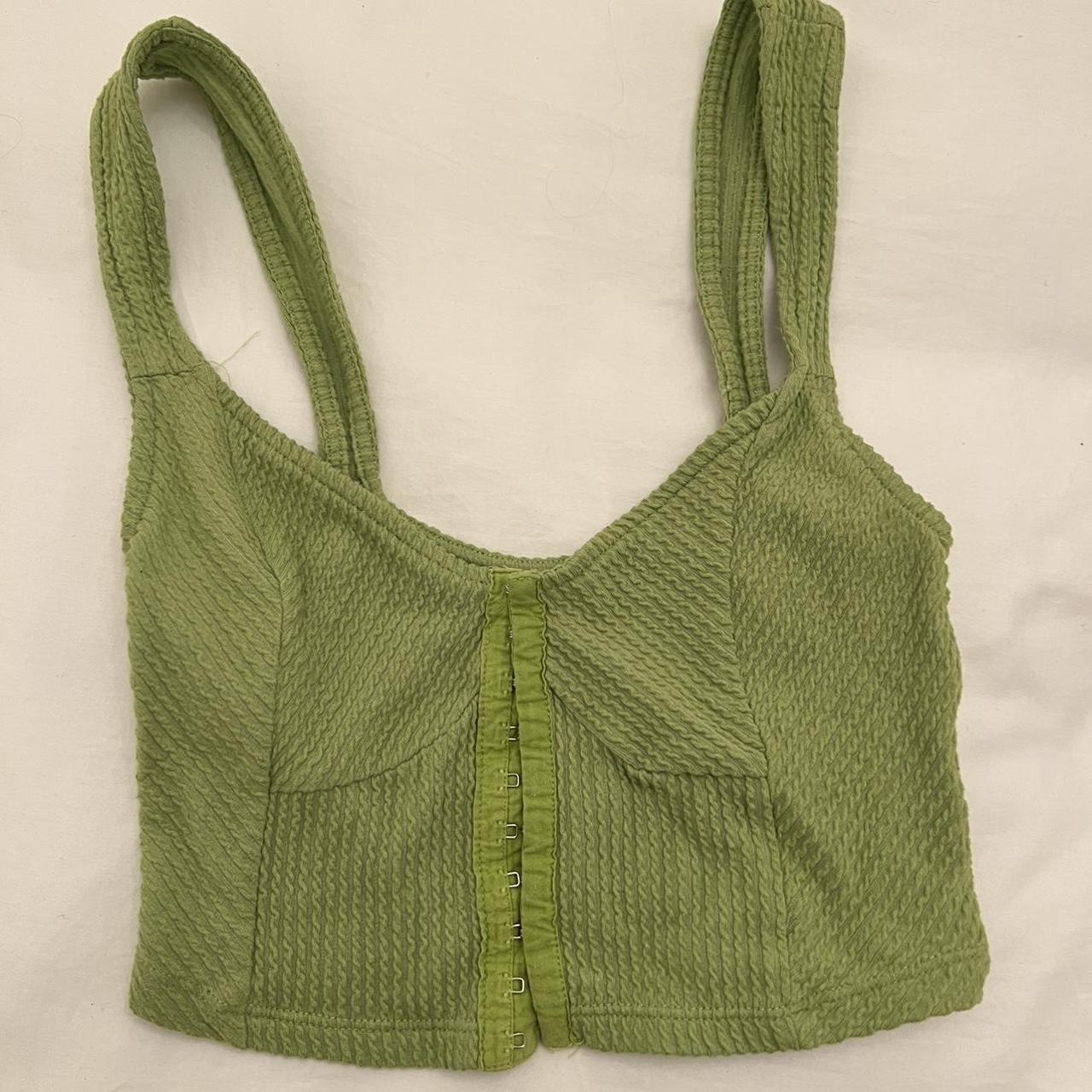 Urban Outfitters Corset Top Green Size xss Depop