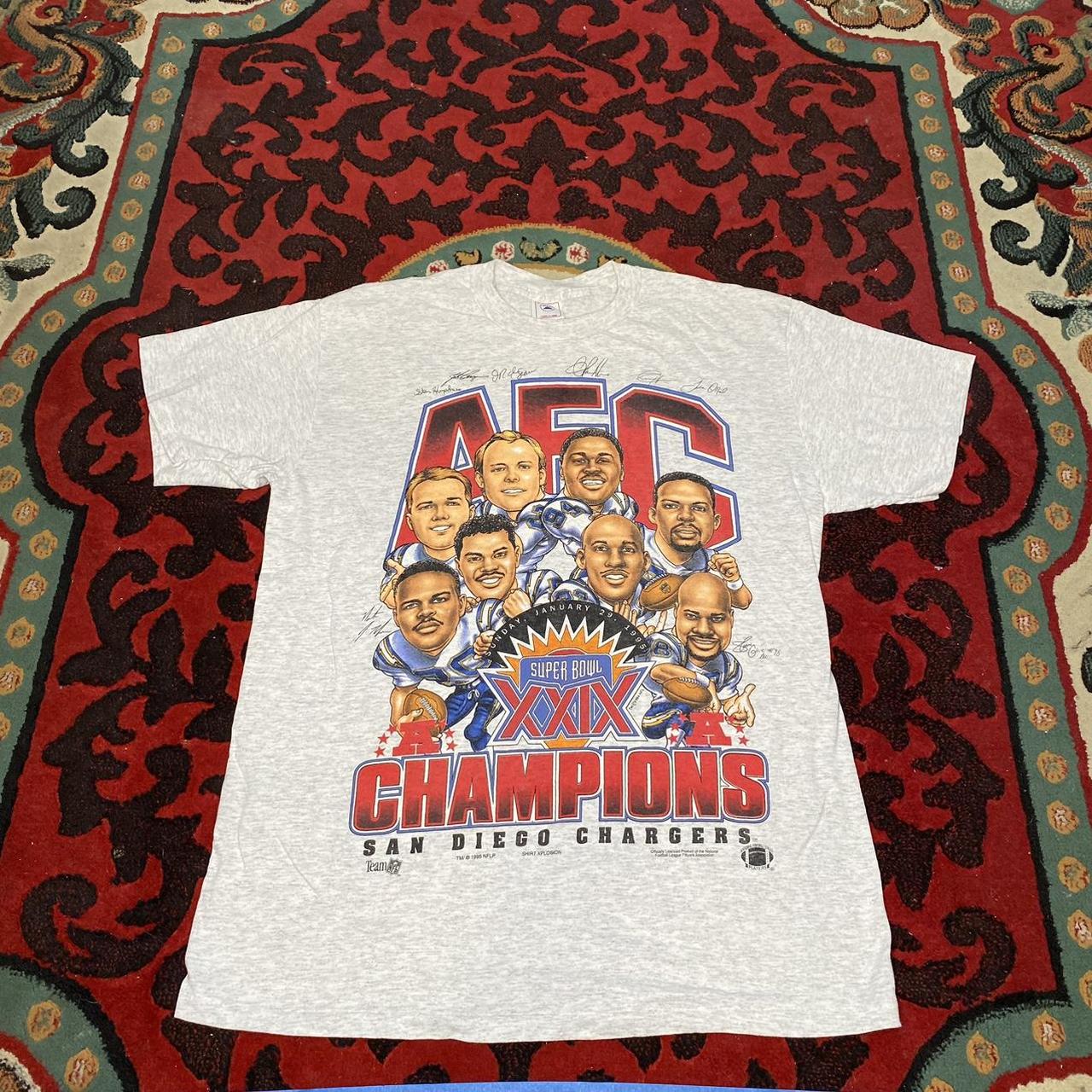 1995 San Diego Chargers AFC champions shirt Single... - Depop