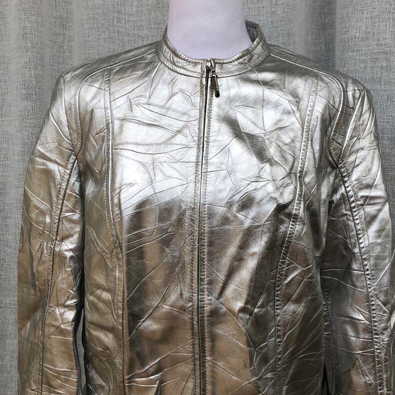 Escada shops Shiny Silver Jacket Size 44