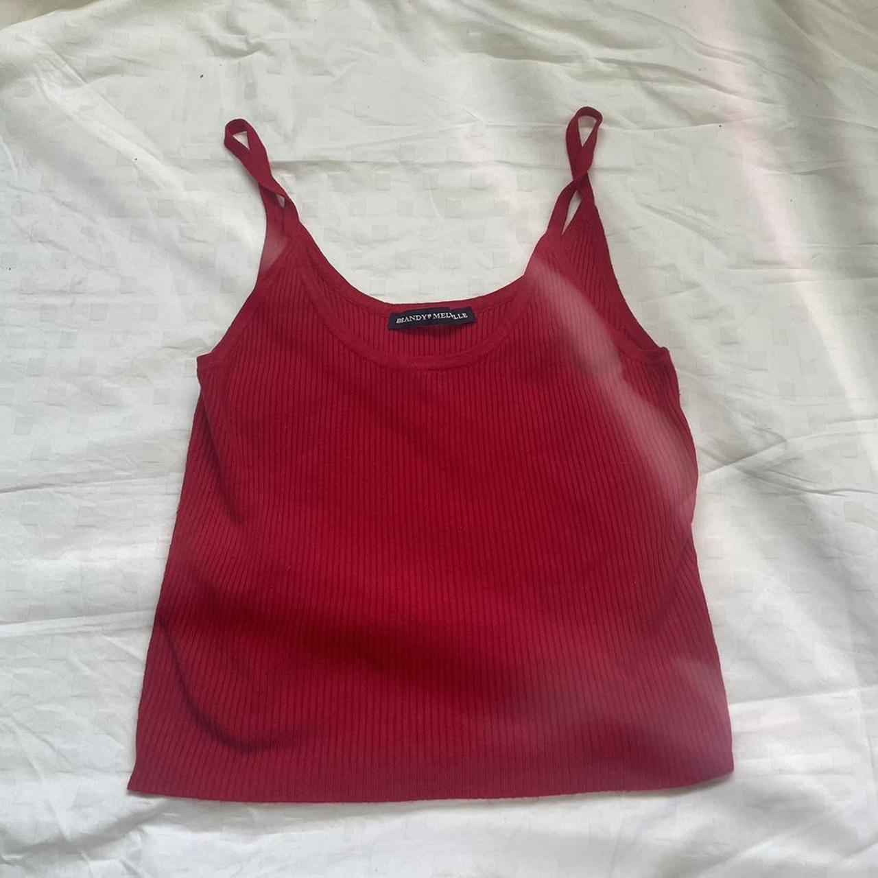 Red crop top from Brandy Melville ❤️ Size: One size - Depop