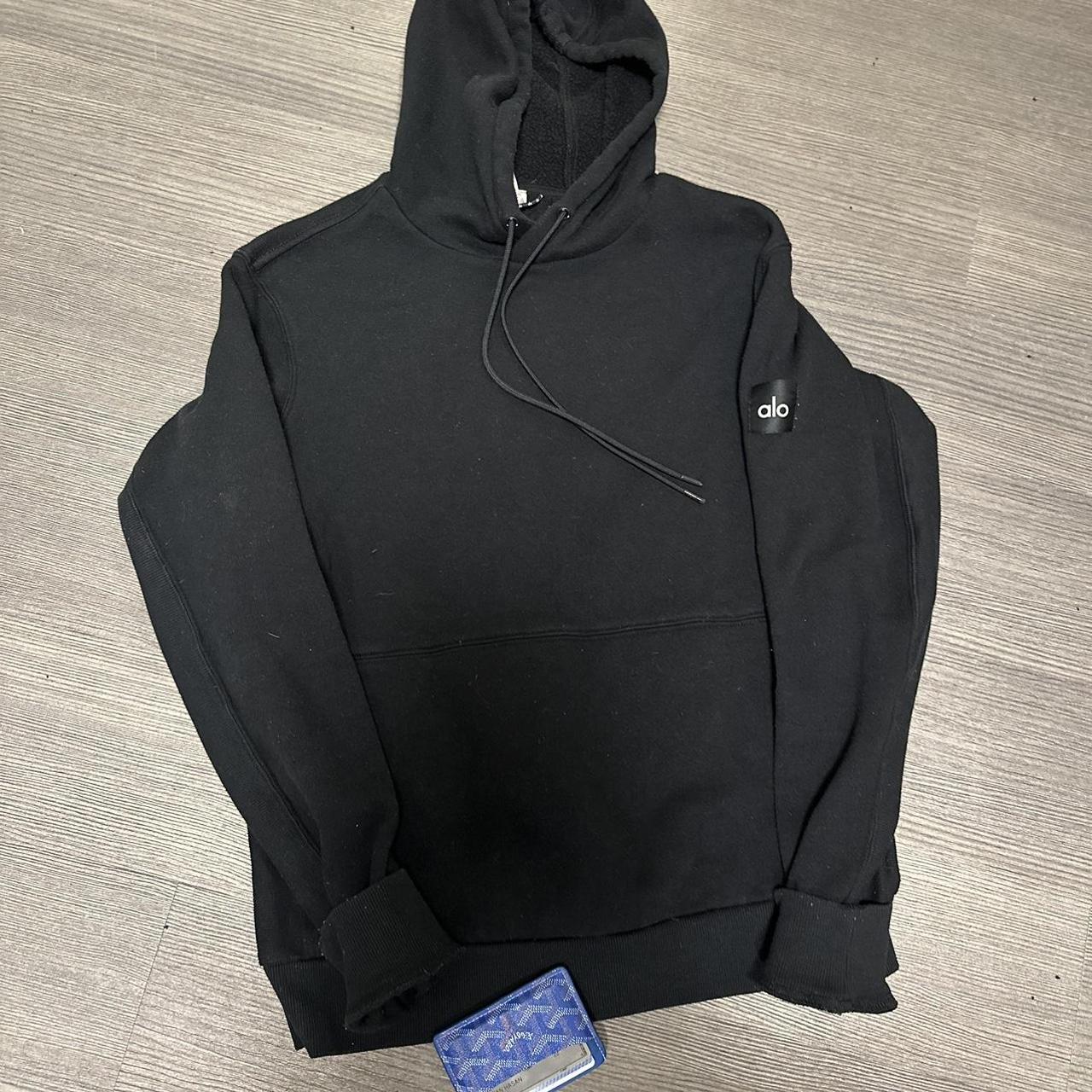 ALO Hoodie Black Size Small Small burn mark on left... Depop