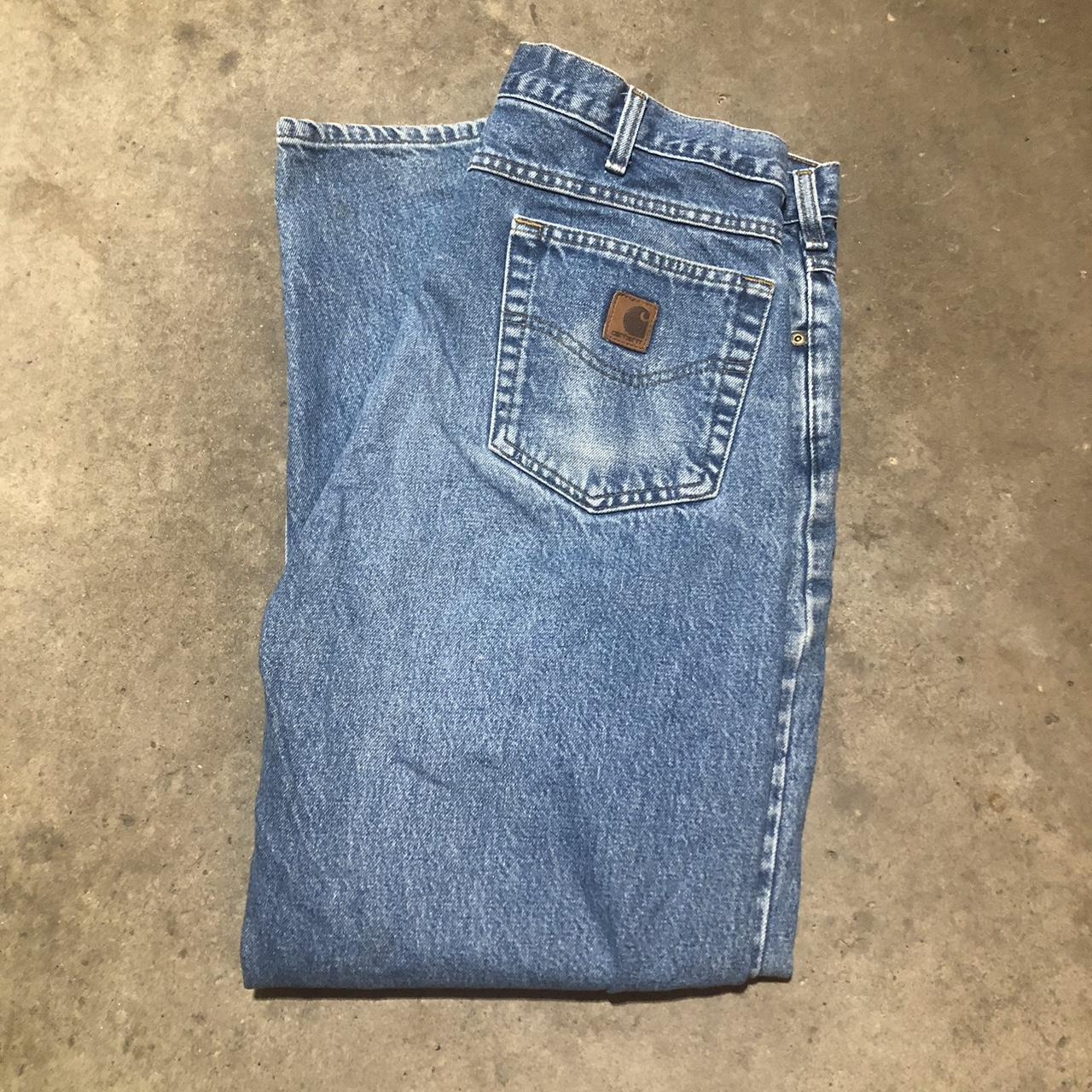 Men’s Carhartt Jeans Cut size tag, measures... - Depop