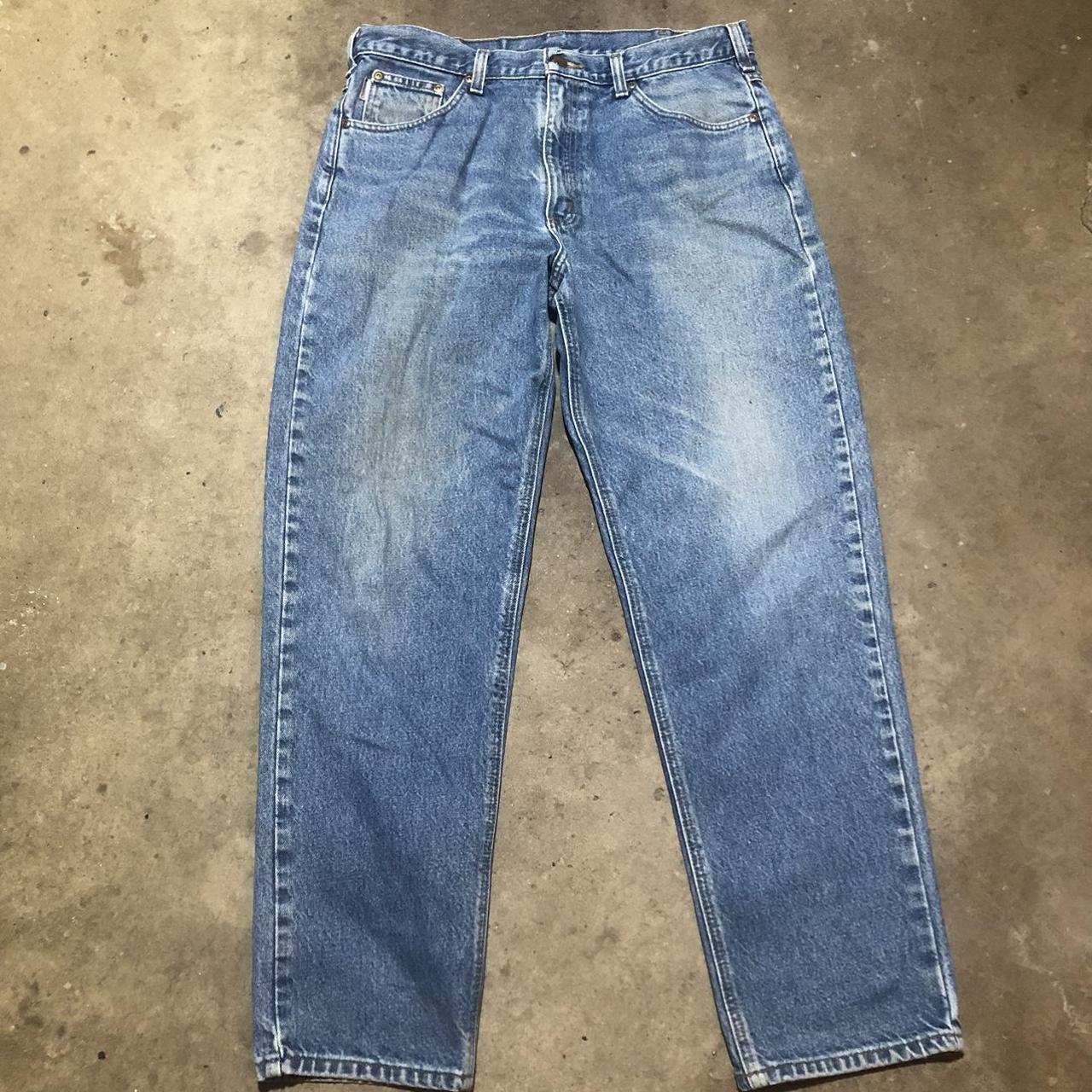 Men’s Carhartt Jeans Cut size tag, measures... - Depop