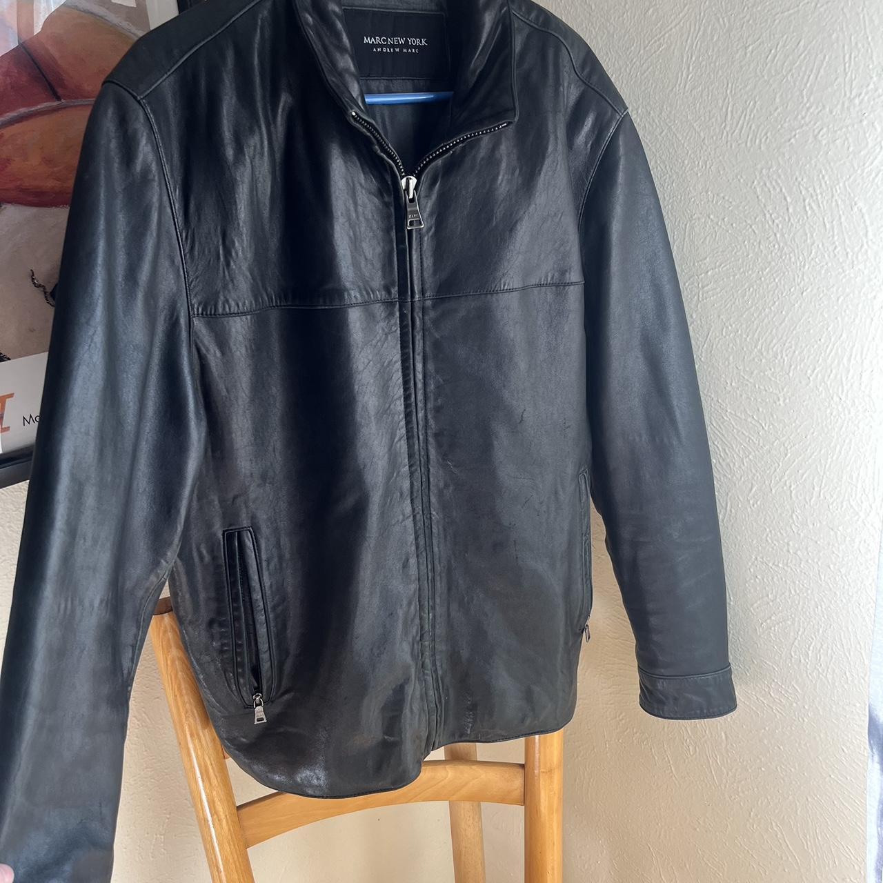 Mark New York leather jacket Black great... - Depop