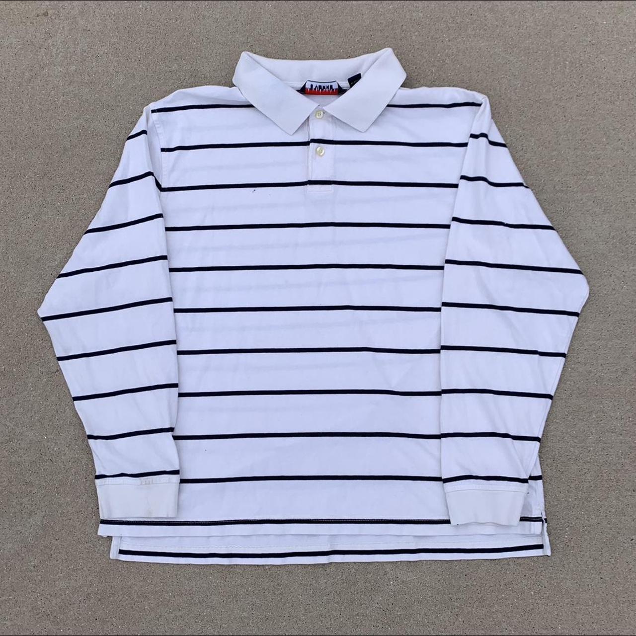 Men's White and Navy Polo-shirts | Depop