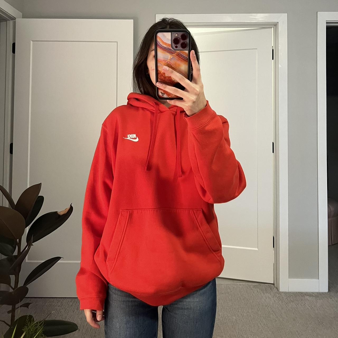 Red Nike Sweatshirt Slight stains on the arm Depop