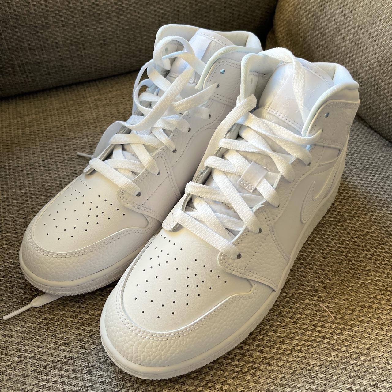 triple white jordans 1