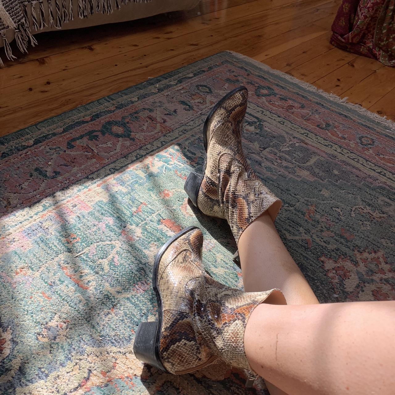faux snakeskin boots