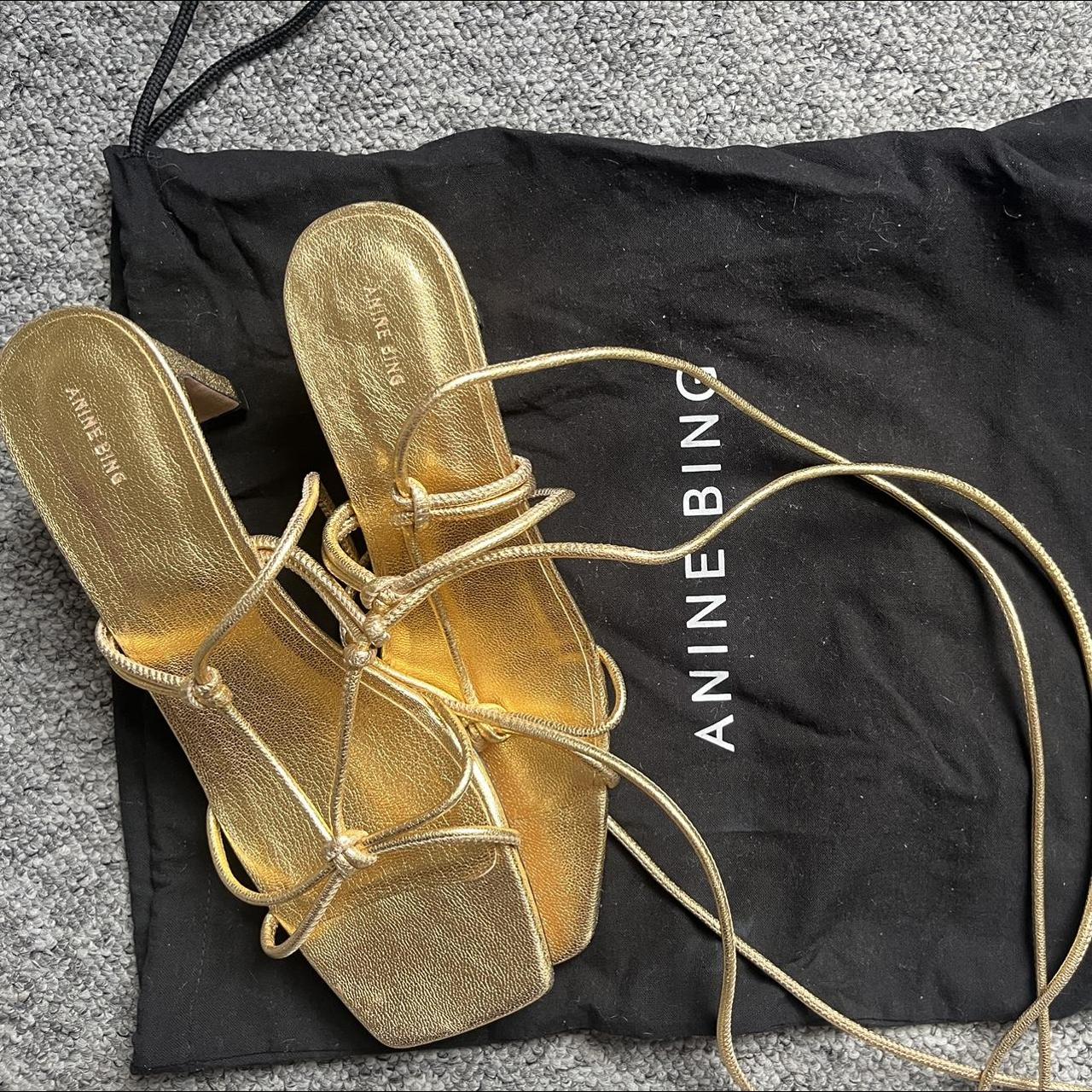 Anine Bing GRAHAM SANDALS Gold. Size 40 EU. Size 7 Depop